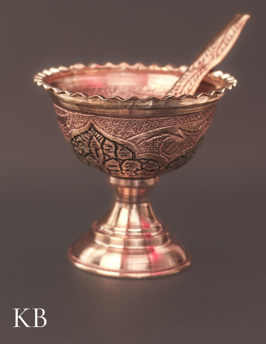 Kashmiri Copperware Ice Cream Bowl Set (with Spoons) – Artisan-Made | Handcrafted Heritage