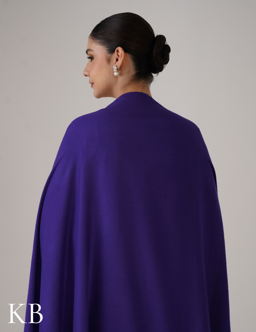 Royal Blue Solid Woollen Shawl | Everyday Warmth from Kashmir - Kashmir Box