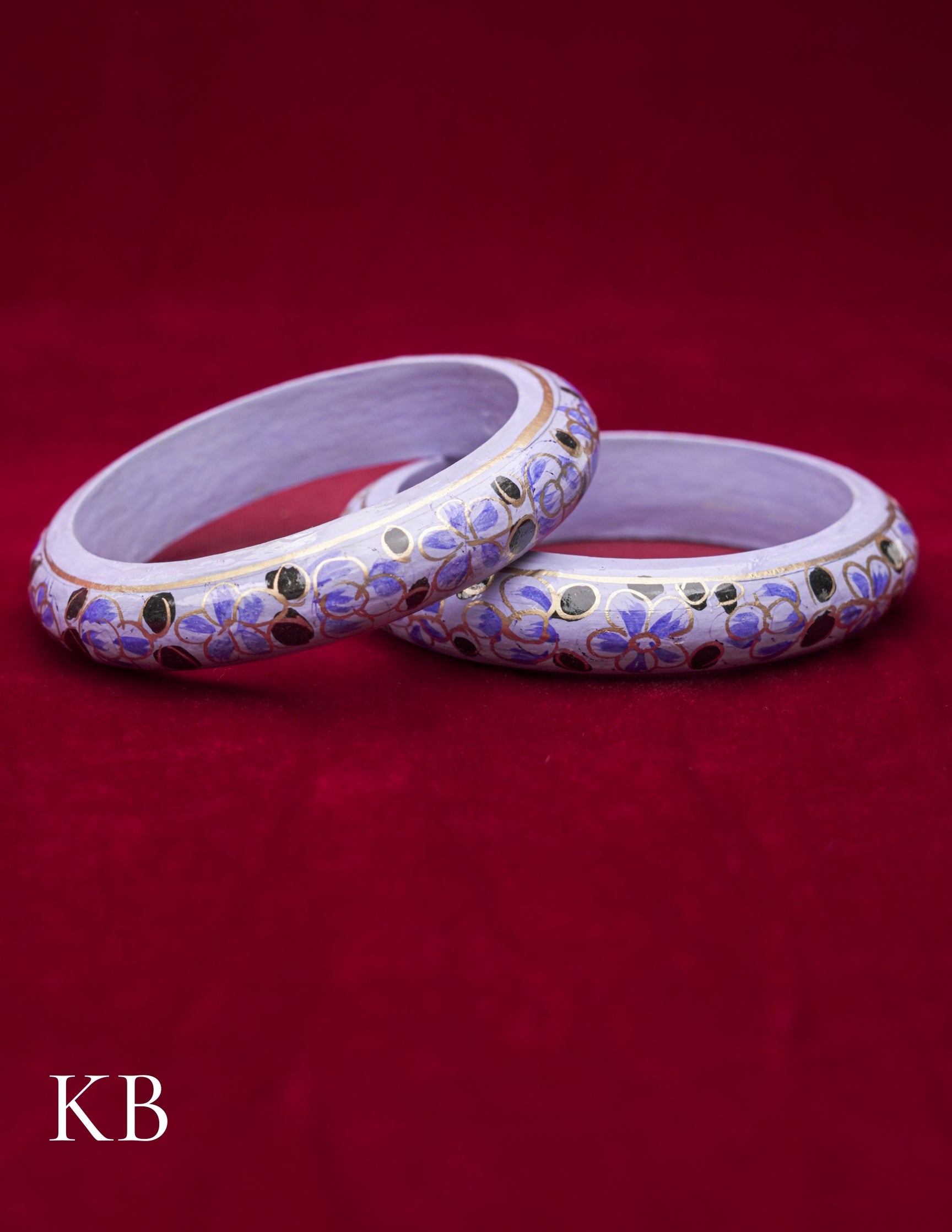 Kashmiri Papier Mâché Bangles (Set of 2, Sky Blue) | Artisan-Made | Handcrafted Heritage