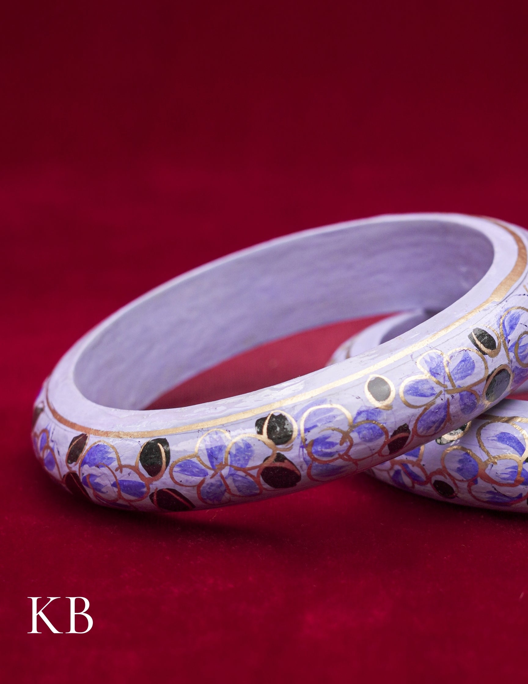 Kashmiri Papier Mâché Bangles (Set of 2, Sky Blue) | Artisan-Made | Handcrafted Heritage