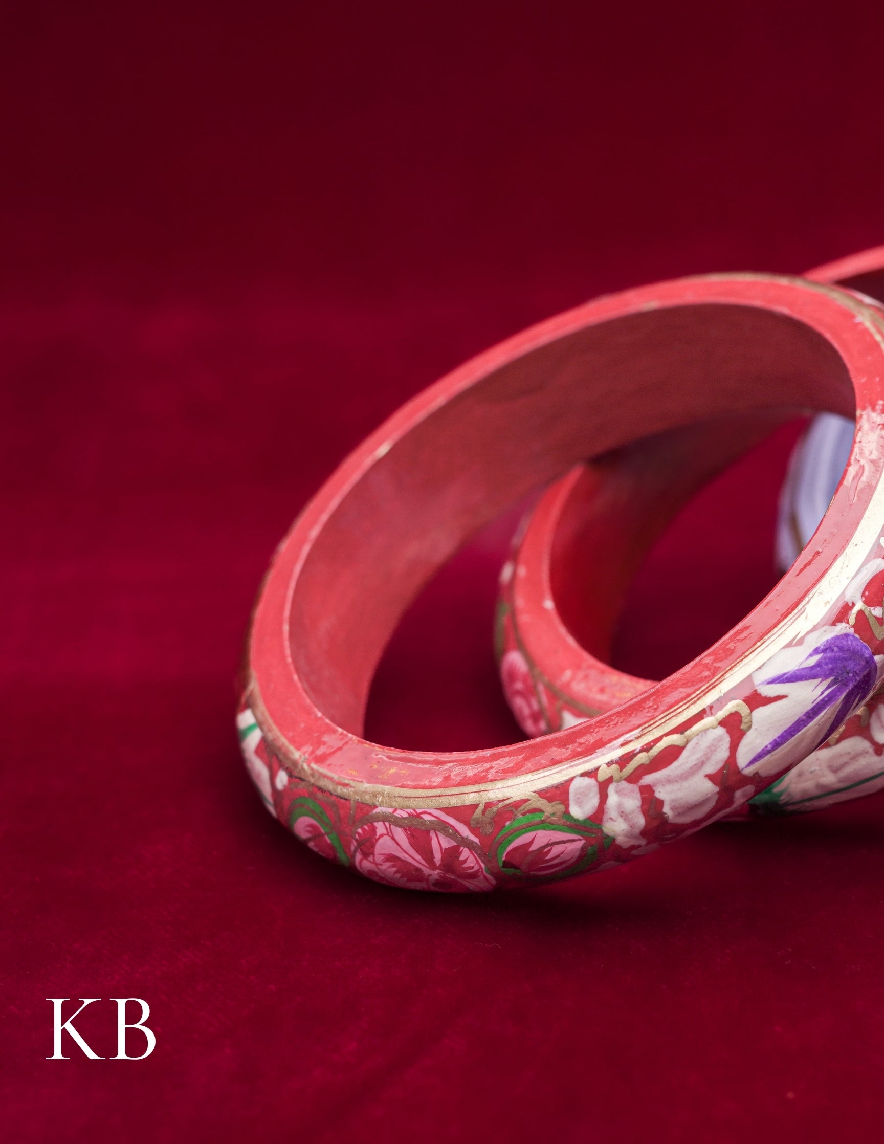 Kashmiri Papier Mâché Bangles (Set of 2, Red) | Artisan-Made | Handcrafted Heritage