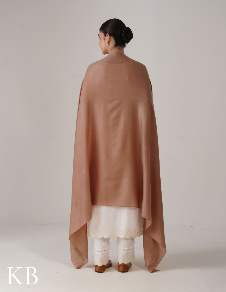 Natural Solid Woollen Shawl | Minimal & Versatile - Kashmir Box