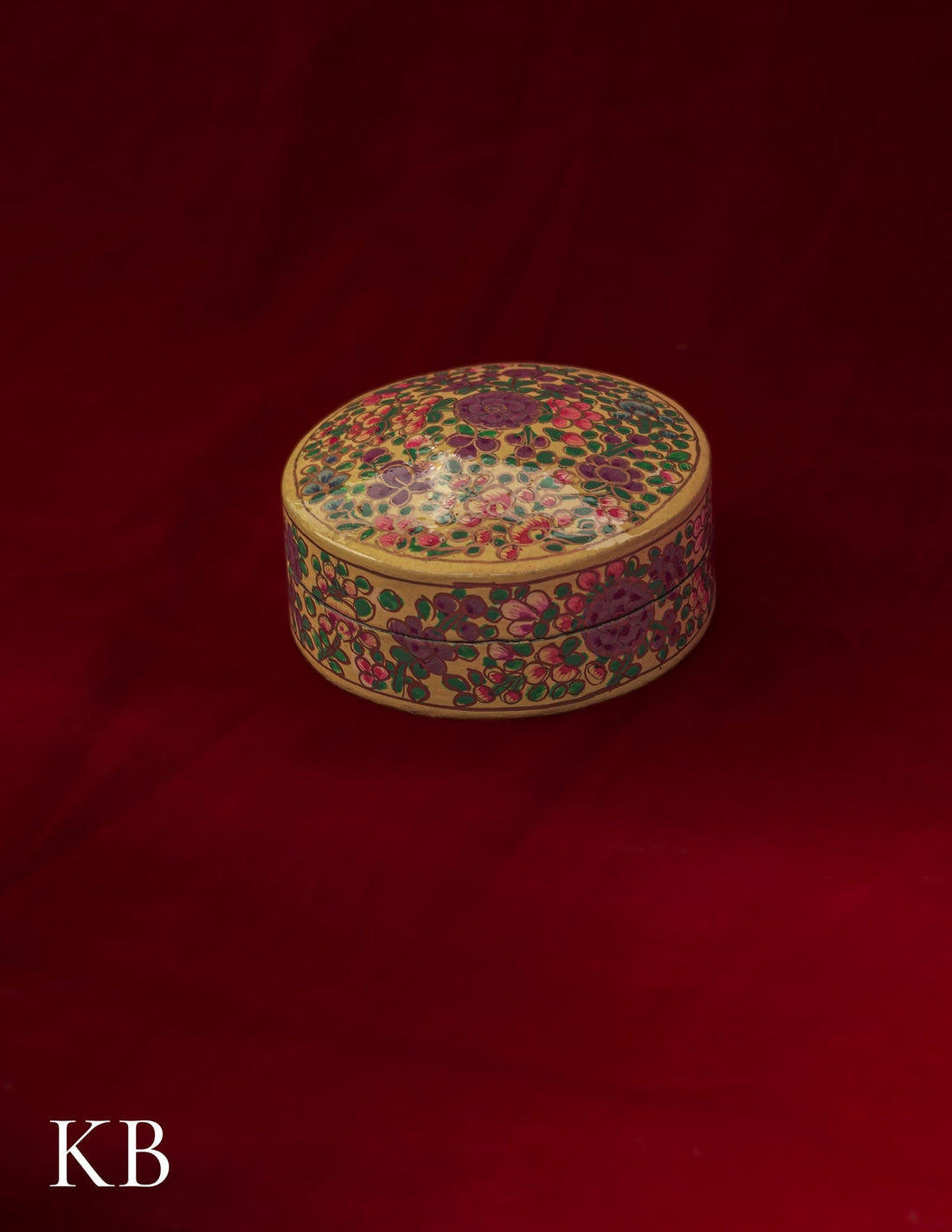 Kashmiri Papier Mâché Round Coaster Set – Hand-Painted Yellow Floral (Set of 6) | Artisan-Made | Handcrafted Heritage