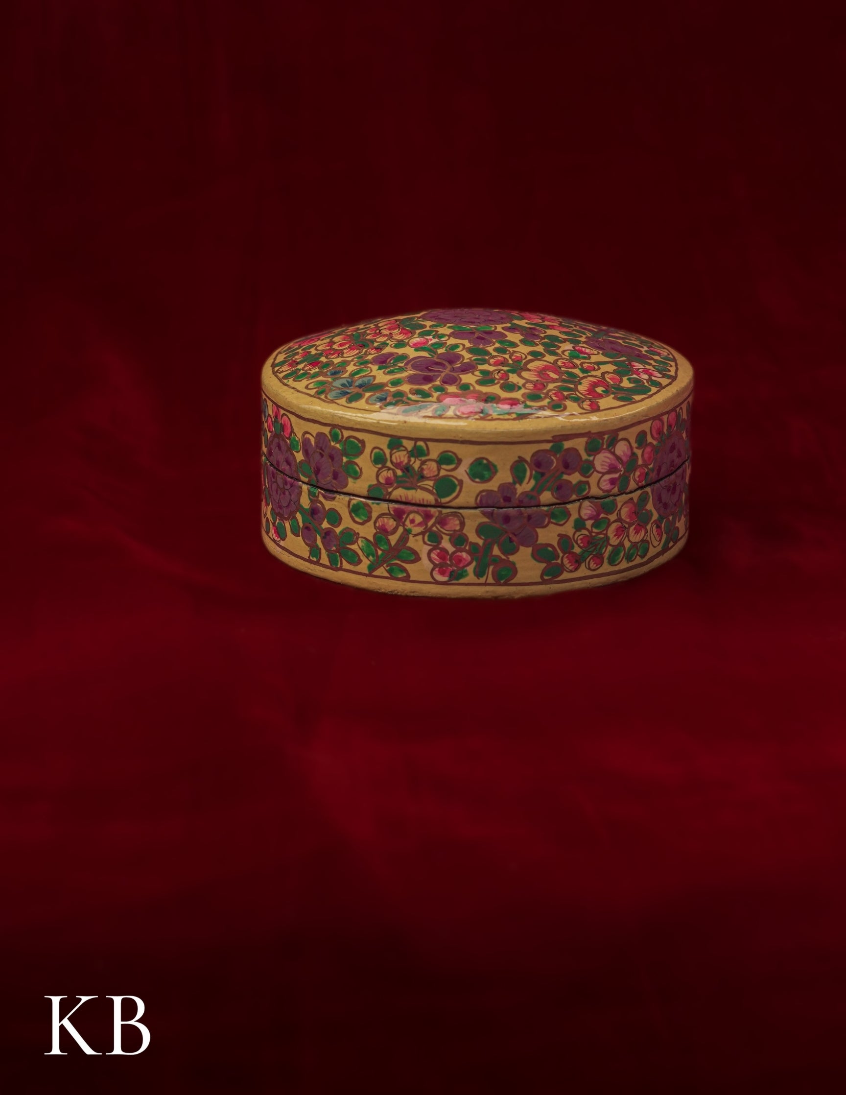 Kashmiri Papier Mâché Round Coaster Set – Hand-Painted Yellow Floral (Set of 6) | Artisan-Made | Handcrafted Heritage