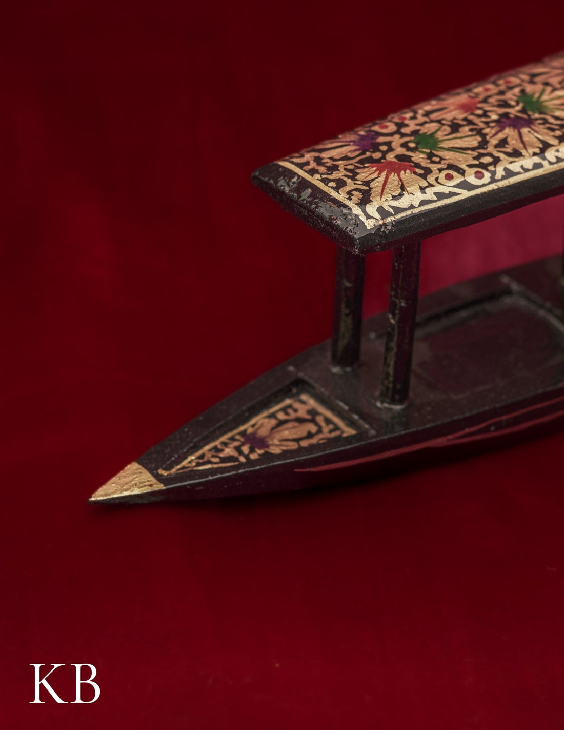 Kashmiri Papier Mâché Shikara – Hand-Painted (8.5 Inch) | Artisan-Made | Handcrafted Heritage