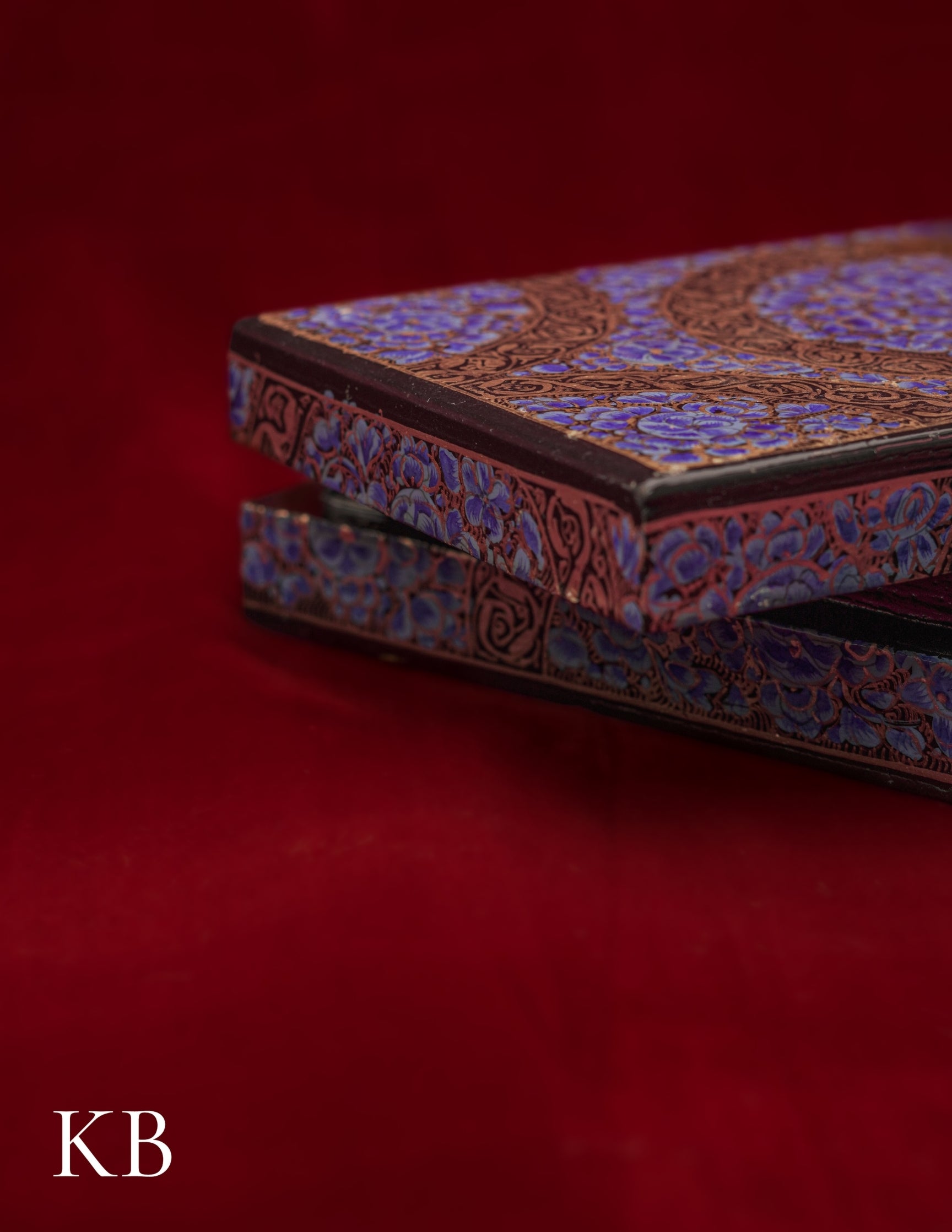 Kashmiri Papier Mâché Rectangular Box (Blue) | Artisan-Made | Handcrafted Heritage