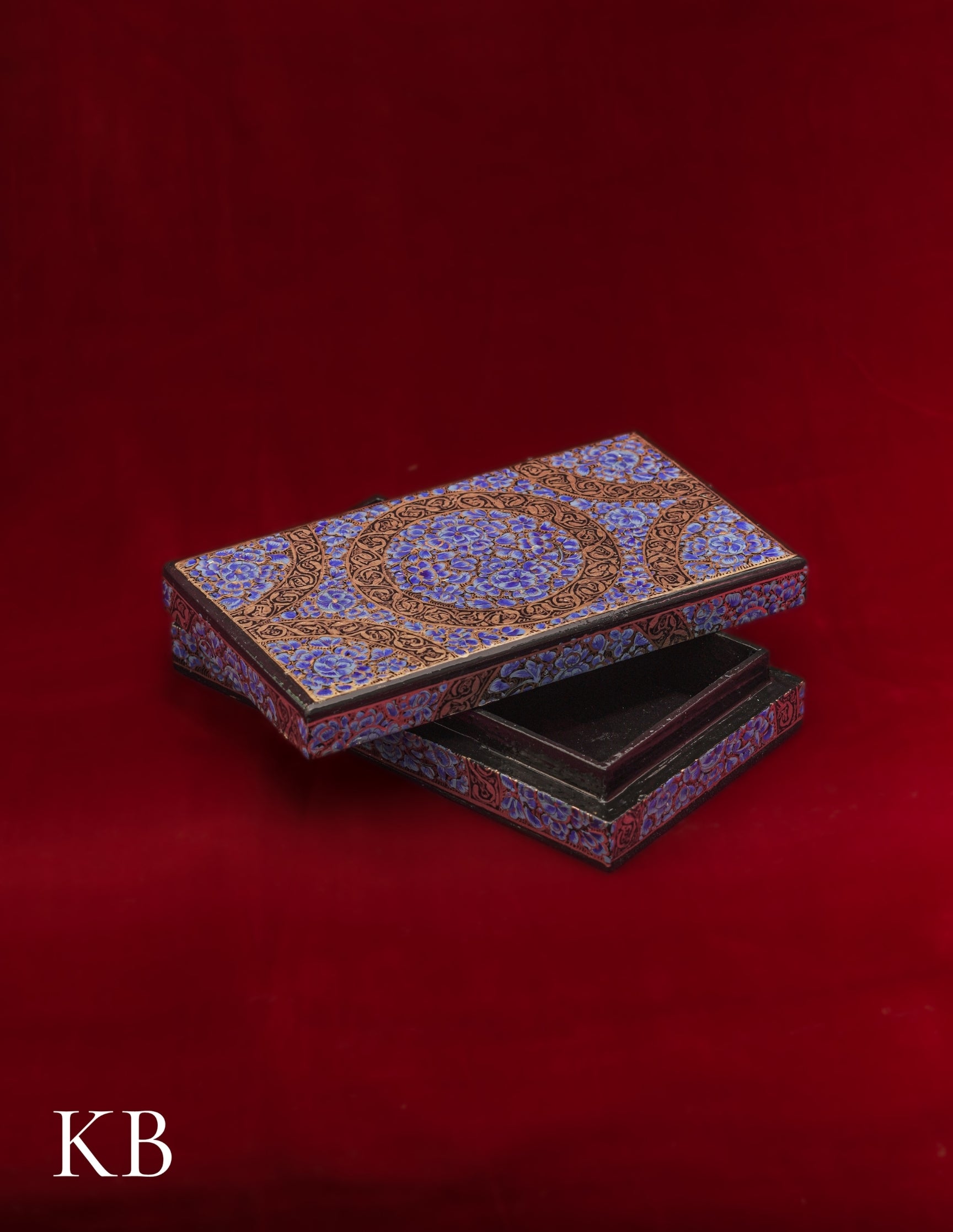 Kashmiri Papier Mâché Rectangular Box (Blue) | Artisan-Made | Handcrafted Heritage