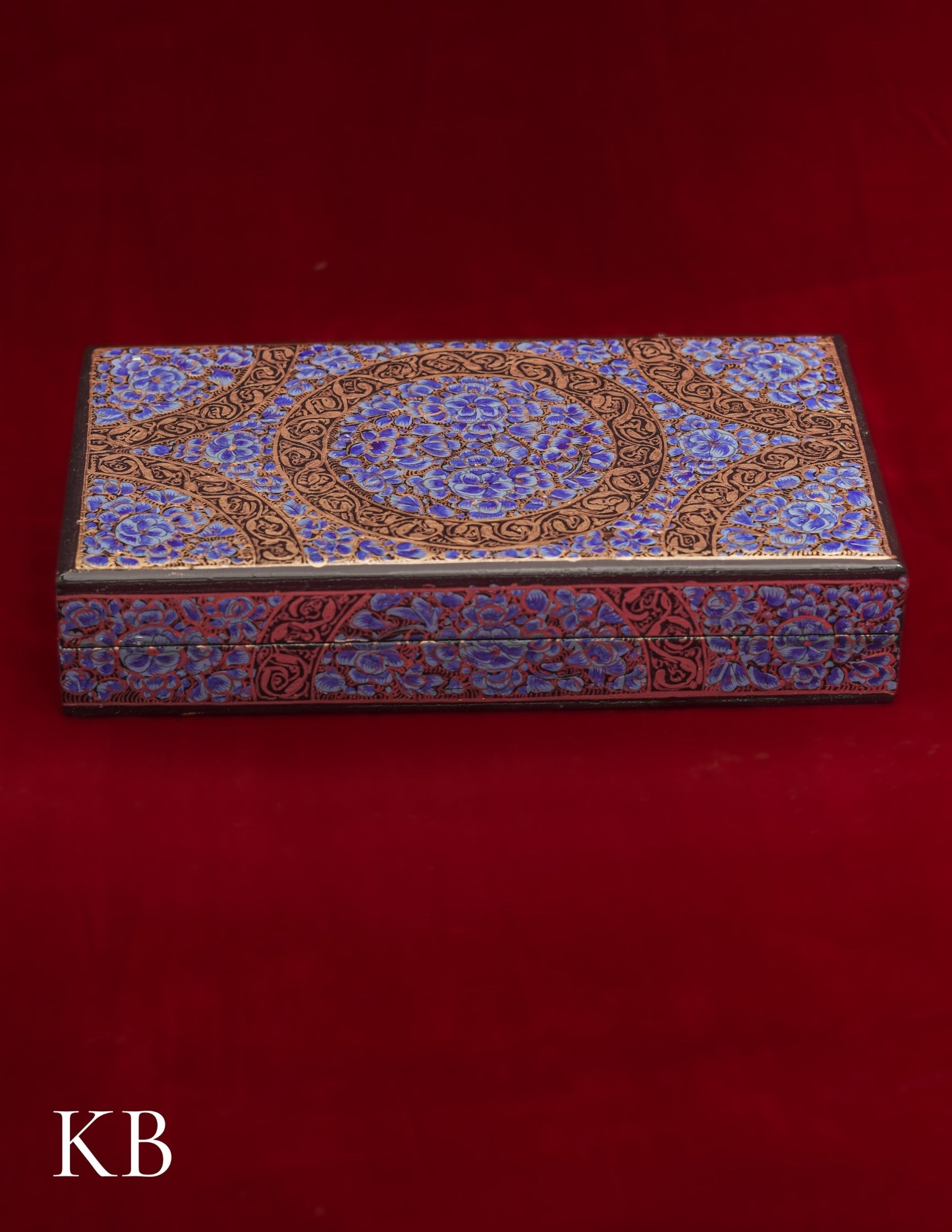 Kashmiri Papier Mâché Rectangular Box (Blue) | Artisan-Made | Handcrafted Heritage
