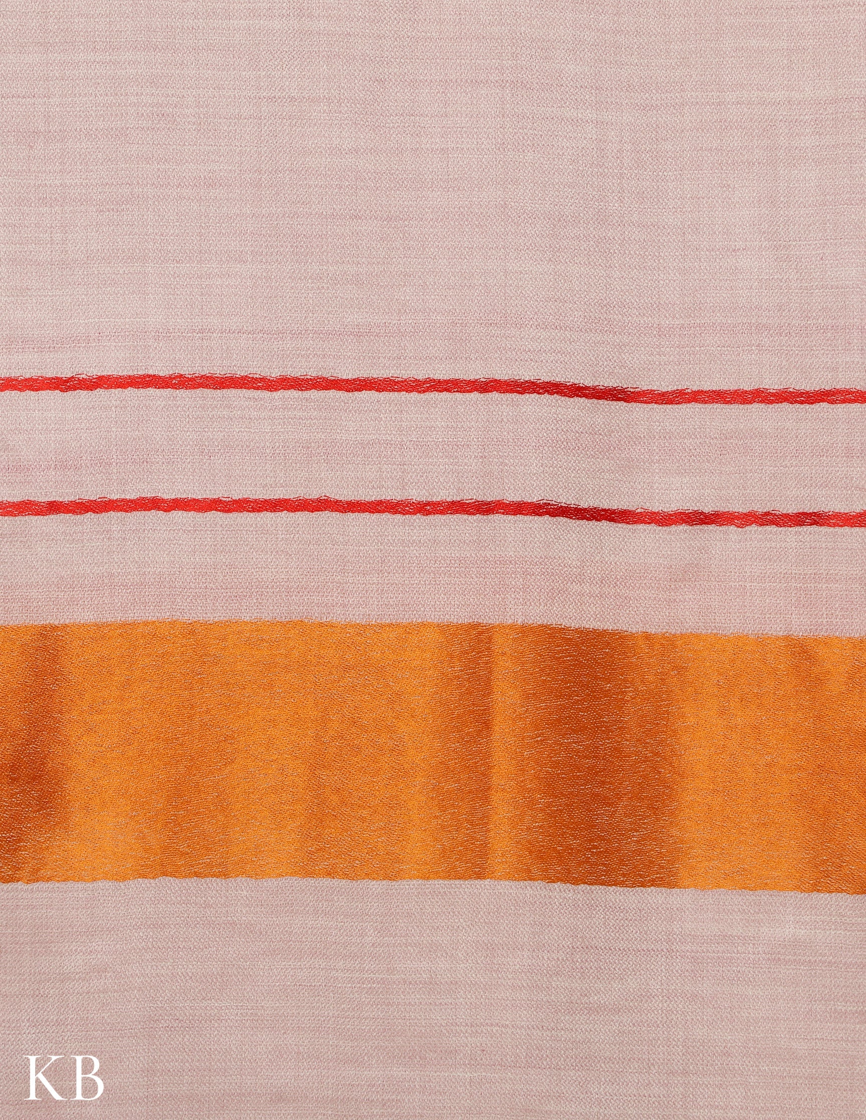 Pastel Pink Silk Palla Stole - Kashmir Box