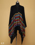 Black Silk Multi Striped Stole - Kashmir Box
