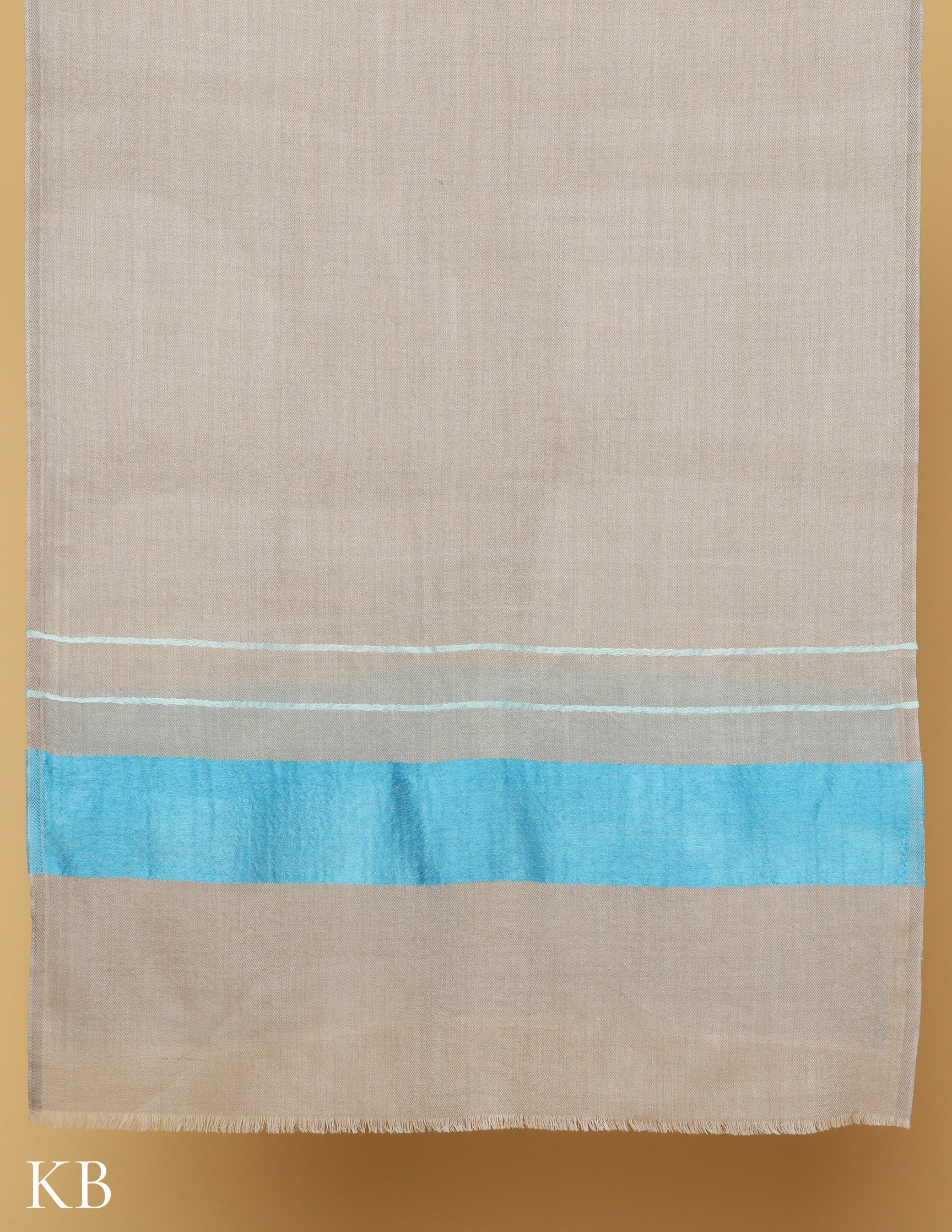 Grey Silk Palla Stole - Kashmir Box