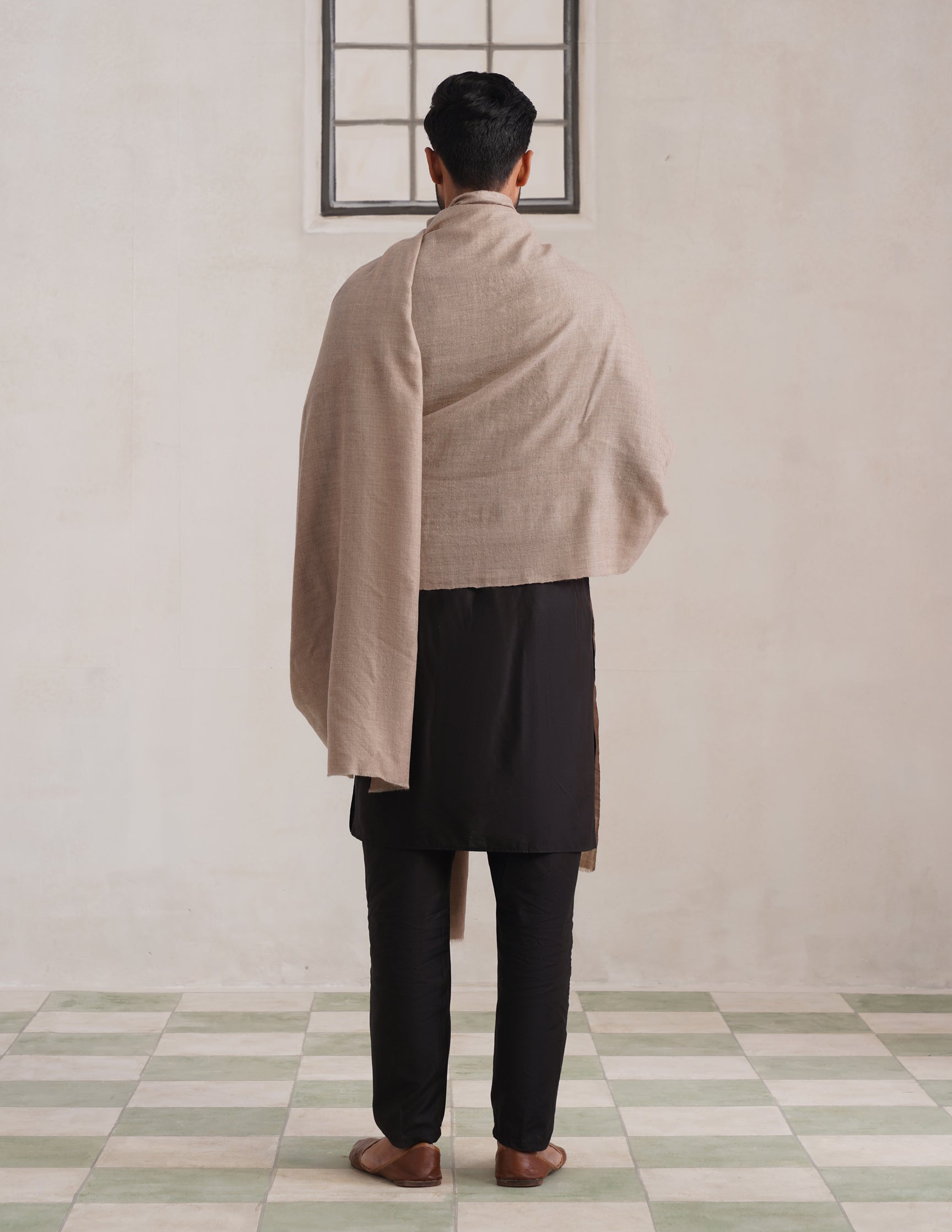 Solid Pashmina Natural Shawl – Natural