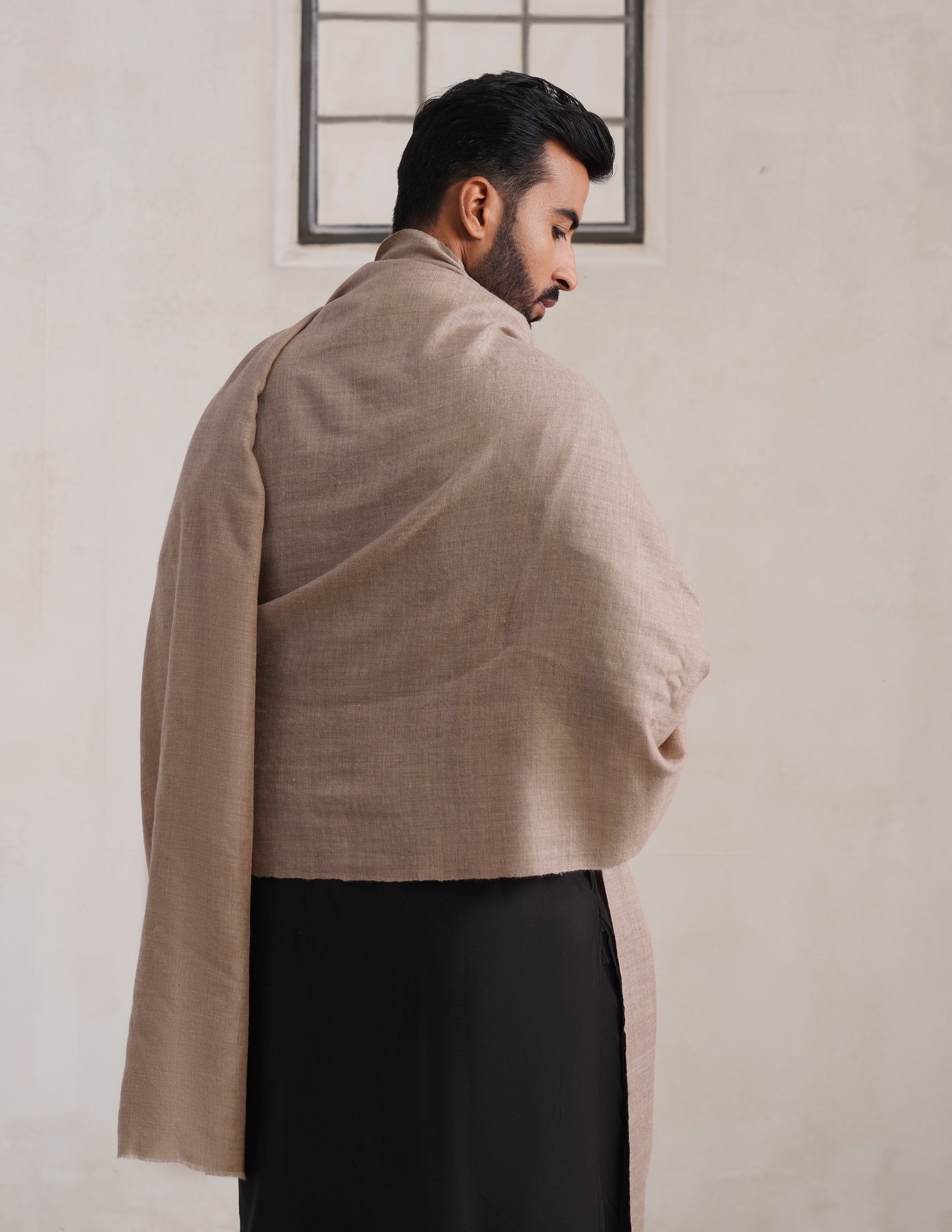 Solid Pashmina Natural Shawl – Natural