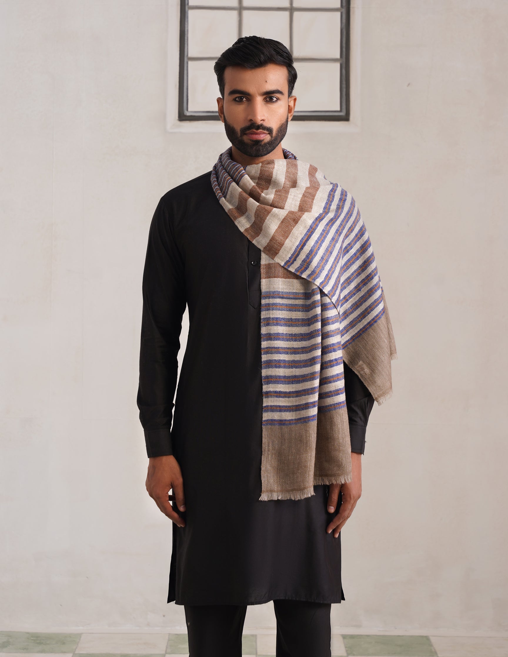 GI Striped Pashmina Muffler – Multicolour