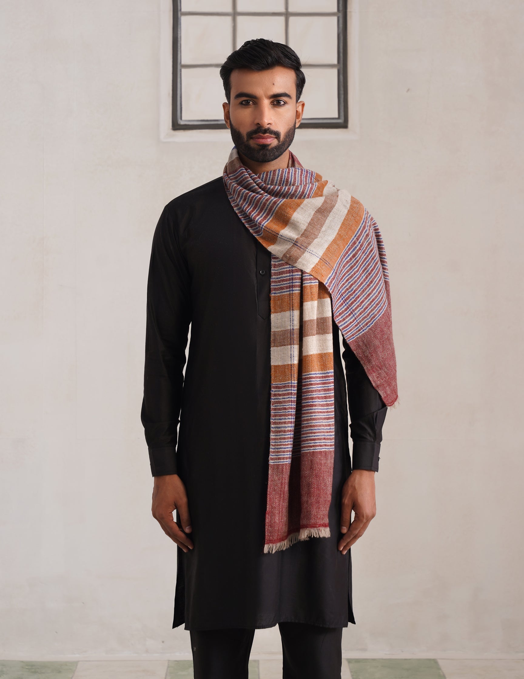 GI Striped Pashmina Muffler – Multicolour