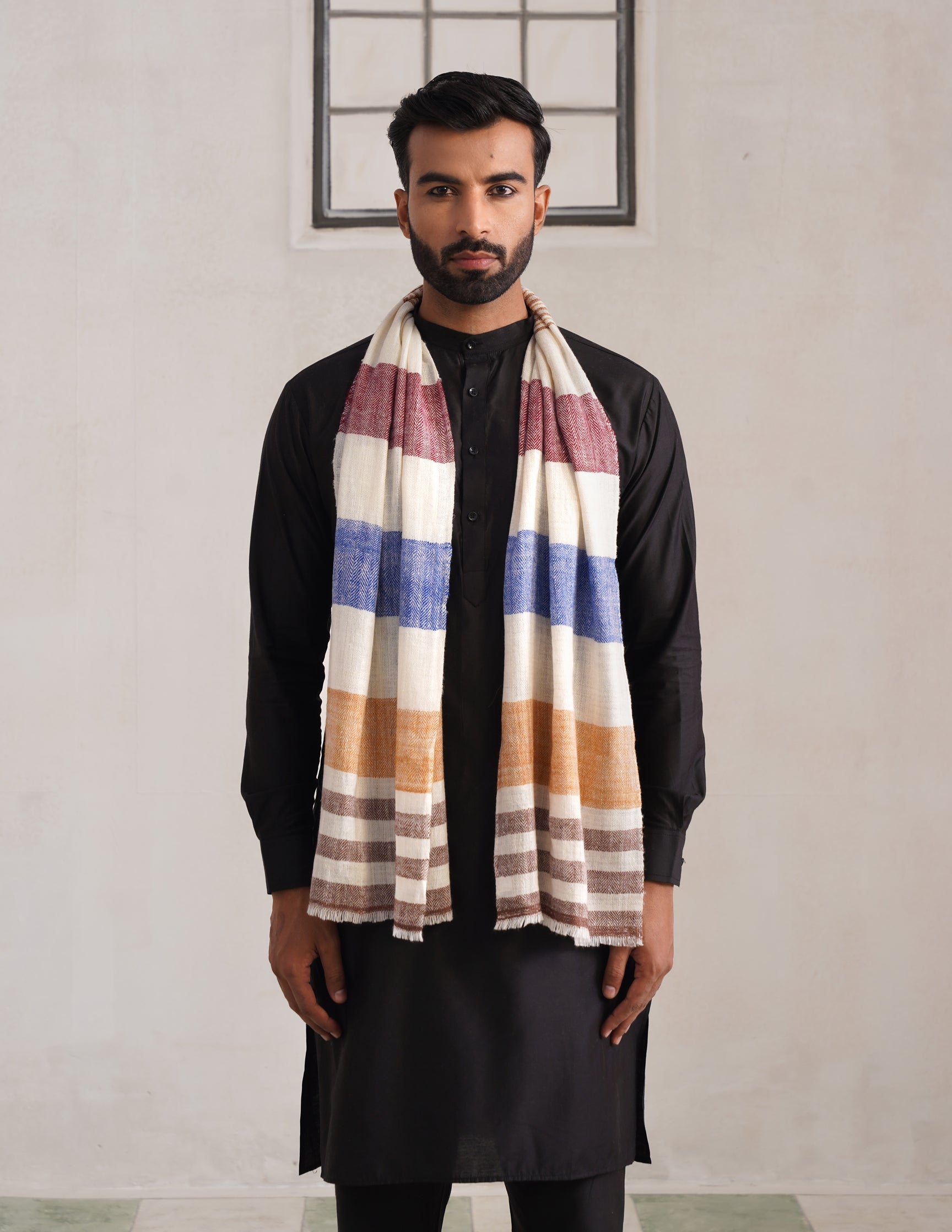 GI Striped Pashmina Muffler – Multicolour