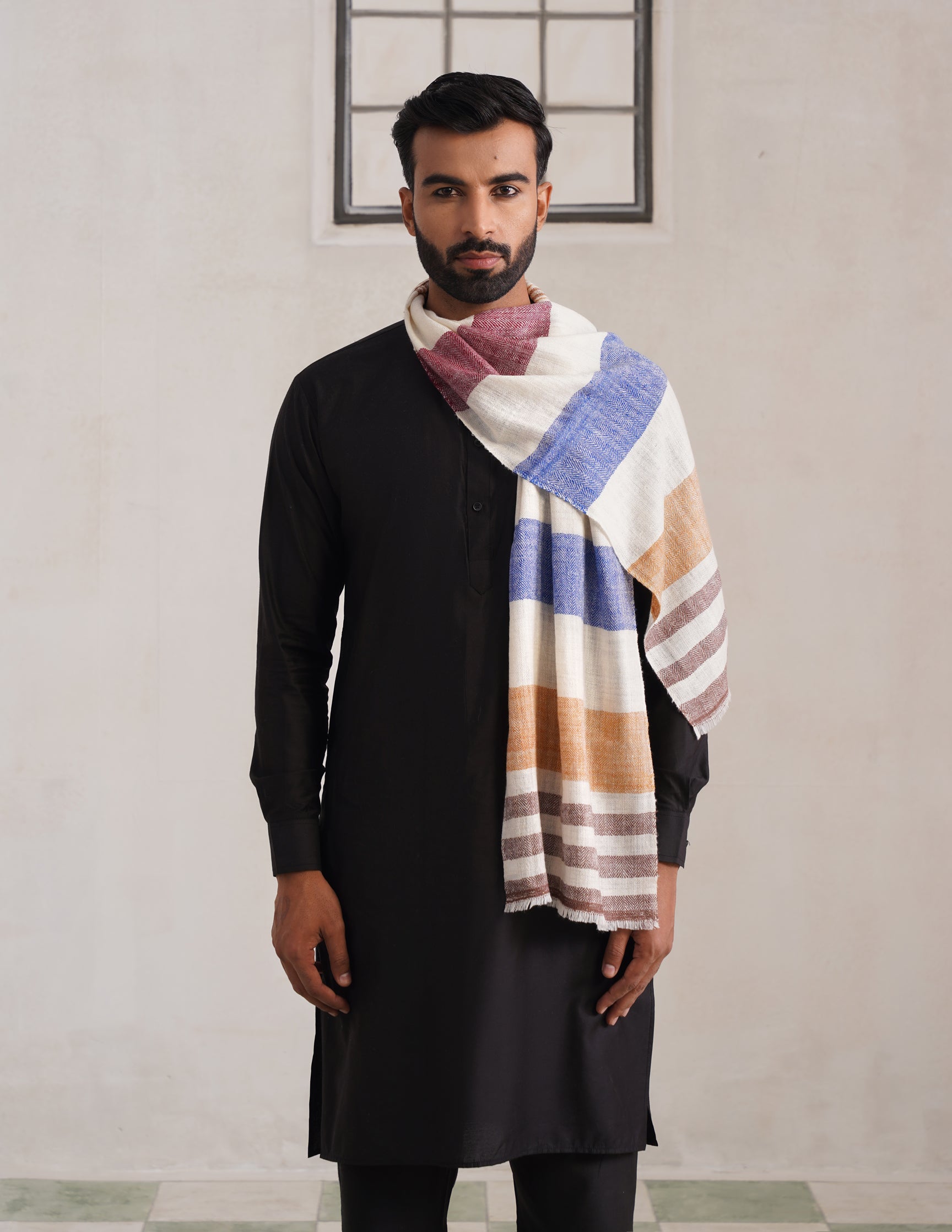 GI Striped Pashmina Muffler – Multicolour