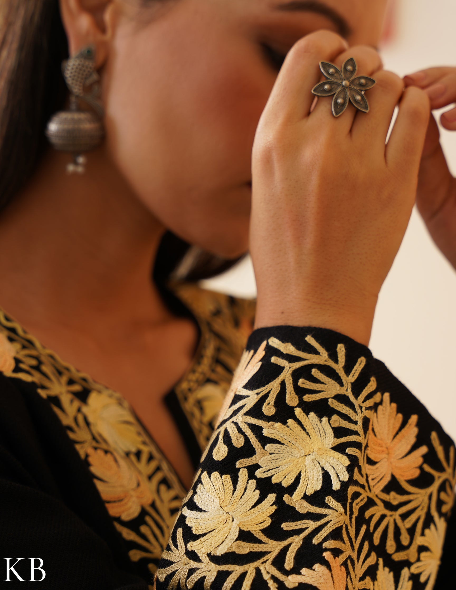 Rang-e-Khizan Black Chinar Aari Phiran - Kashmir Box