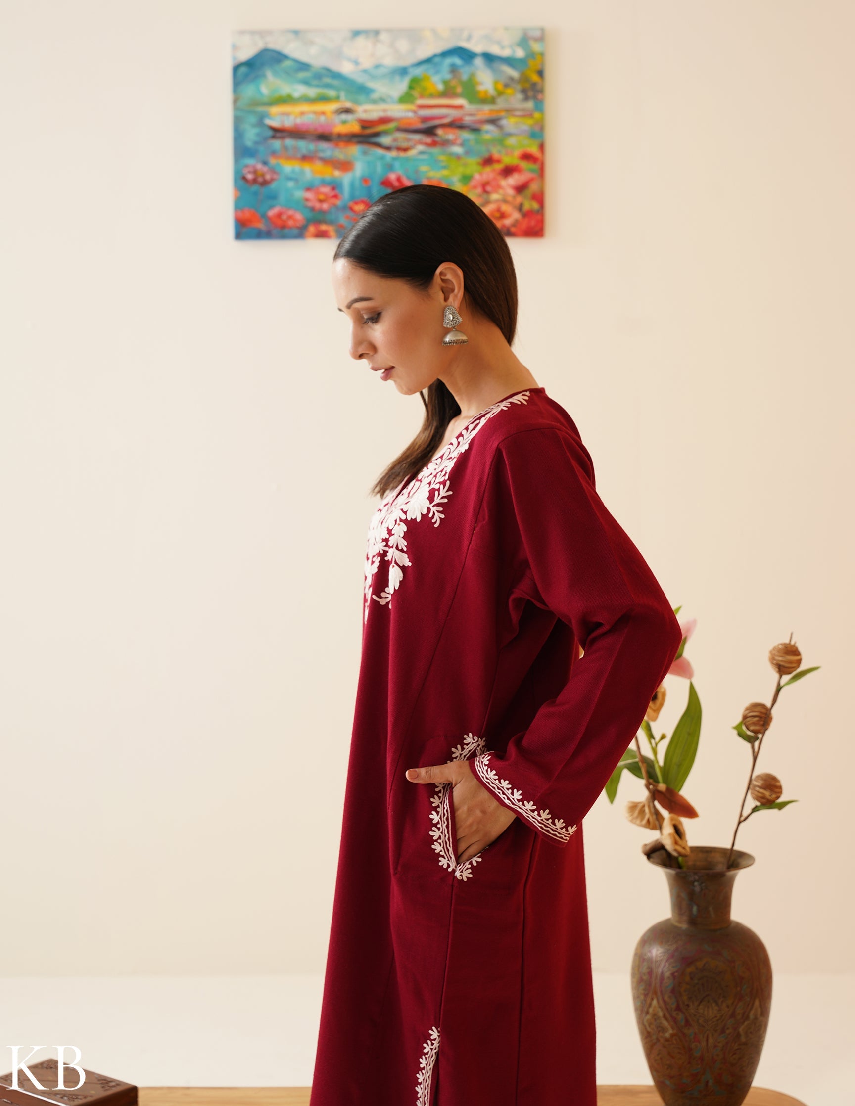 Rang-e-Khizan Cherry Blush Aari Phiran - Kashmir Box