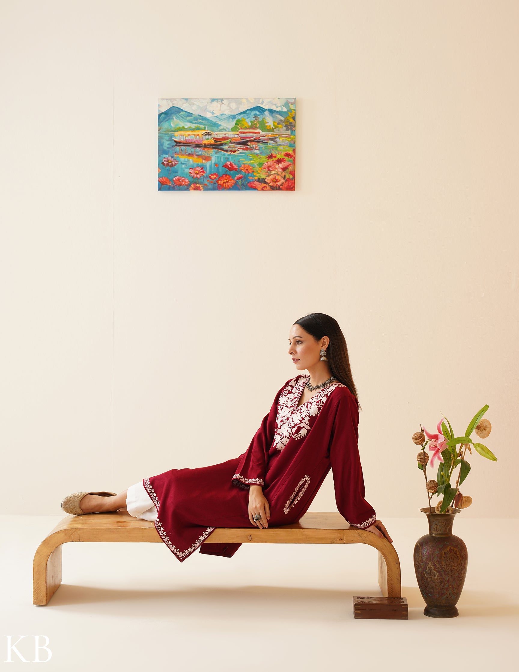 Rang-e-Khizan Cherry Blush Aari Phiran - Kashmir Box