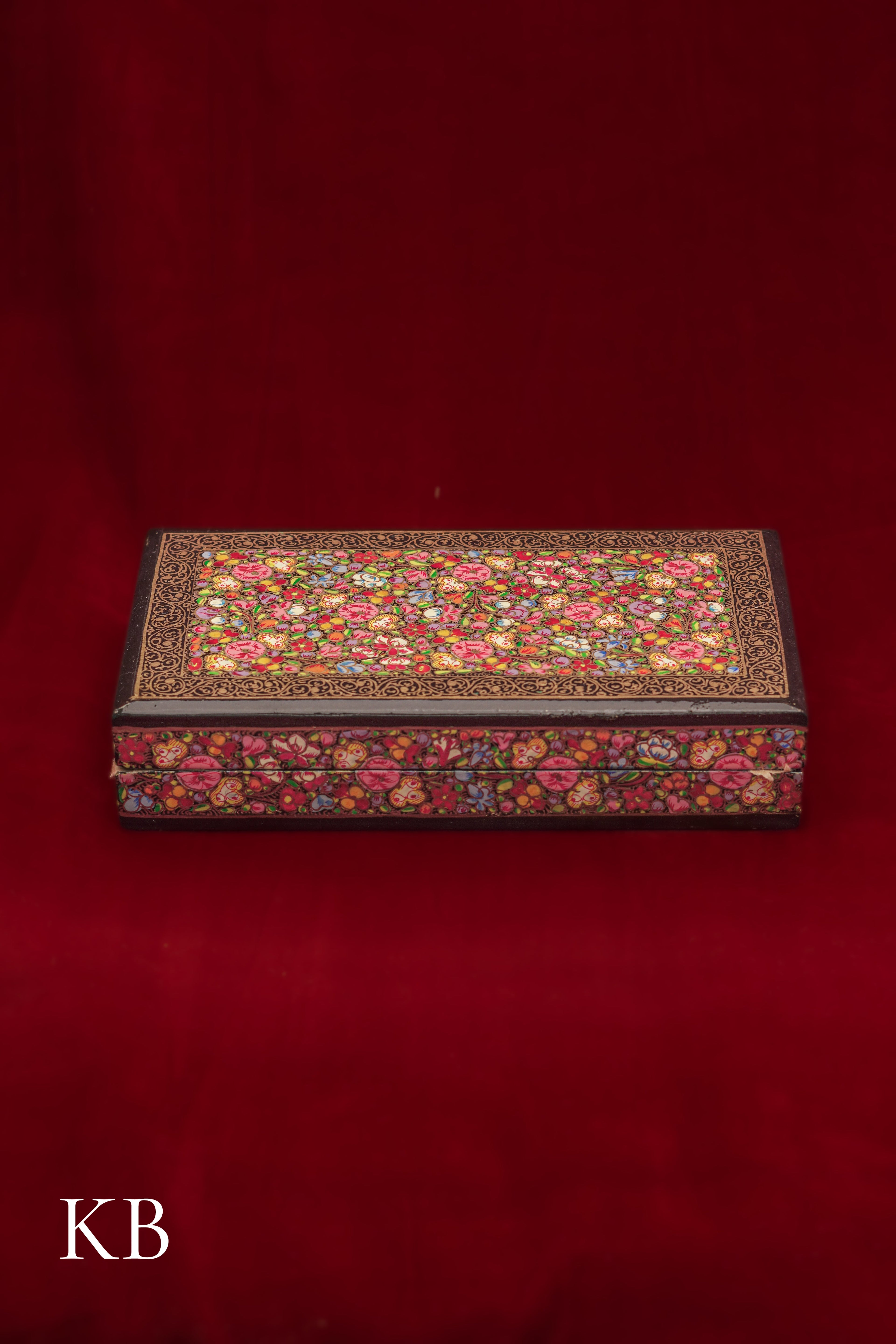 Kashmiri Papier Mâché Rectangular Box (Pink) | Artisan-Made | Handcrafted Heritage