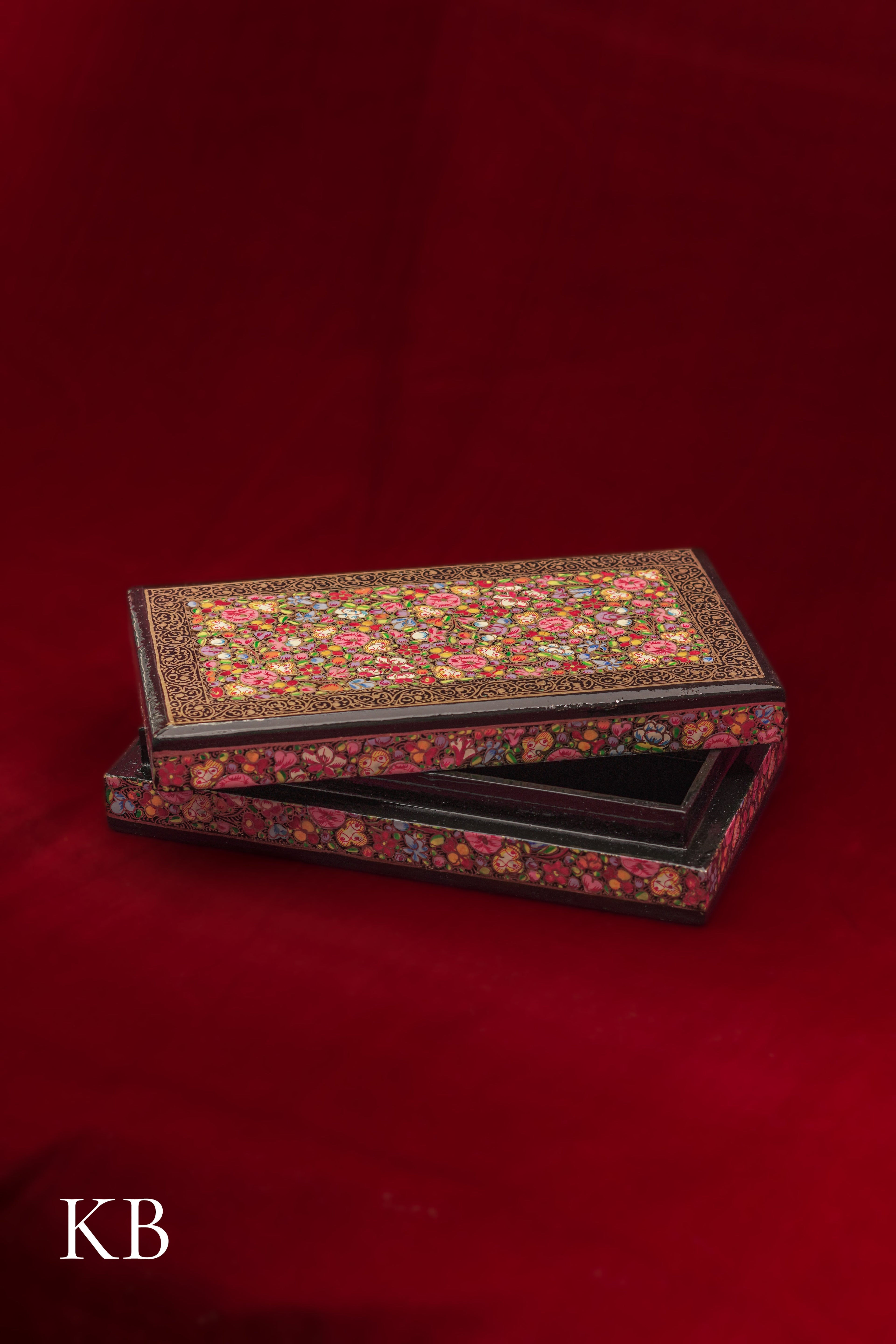 Kashmiri Papier Mâché Rectangular Box (Pink) | Artisan-Made | Handcrafted Heritage