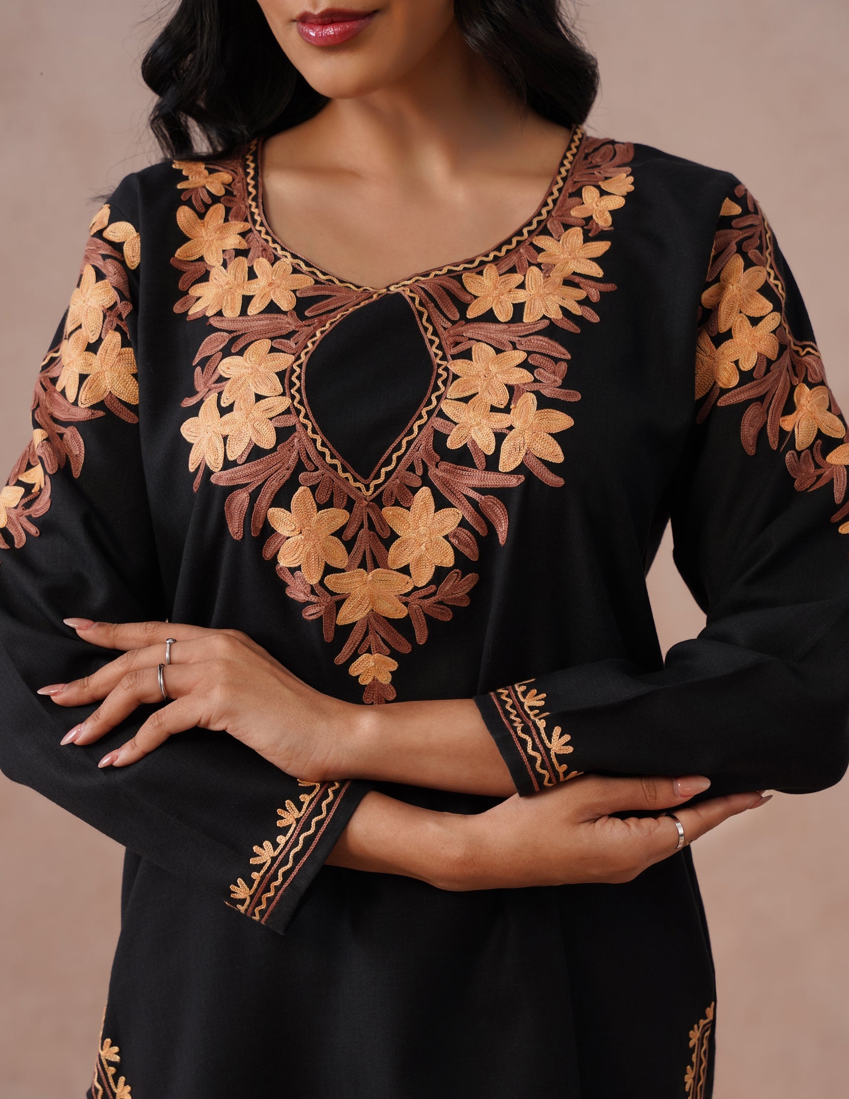 Black Cotton Kurti – Classic Plain Style | Versatile Daily Ethnic Wear - Kashmir Box