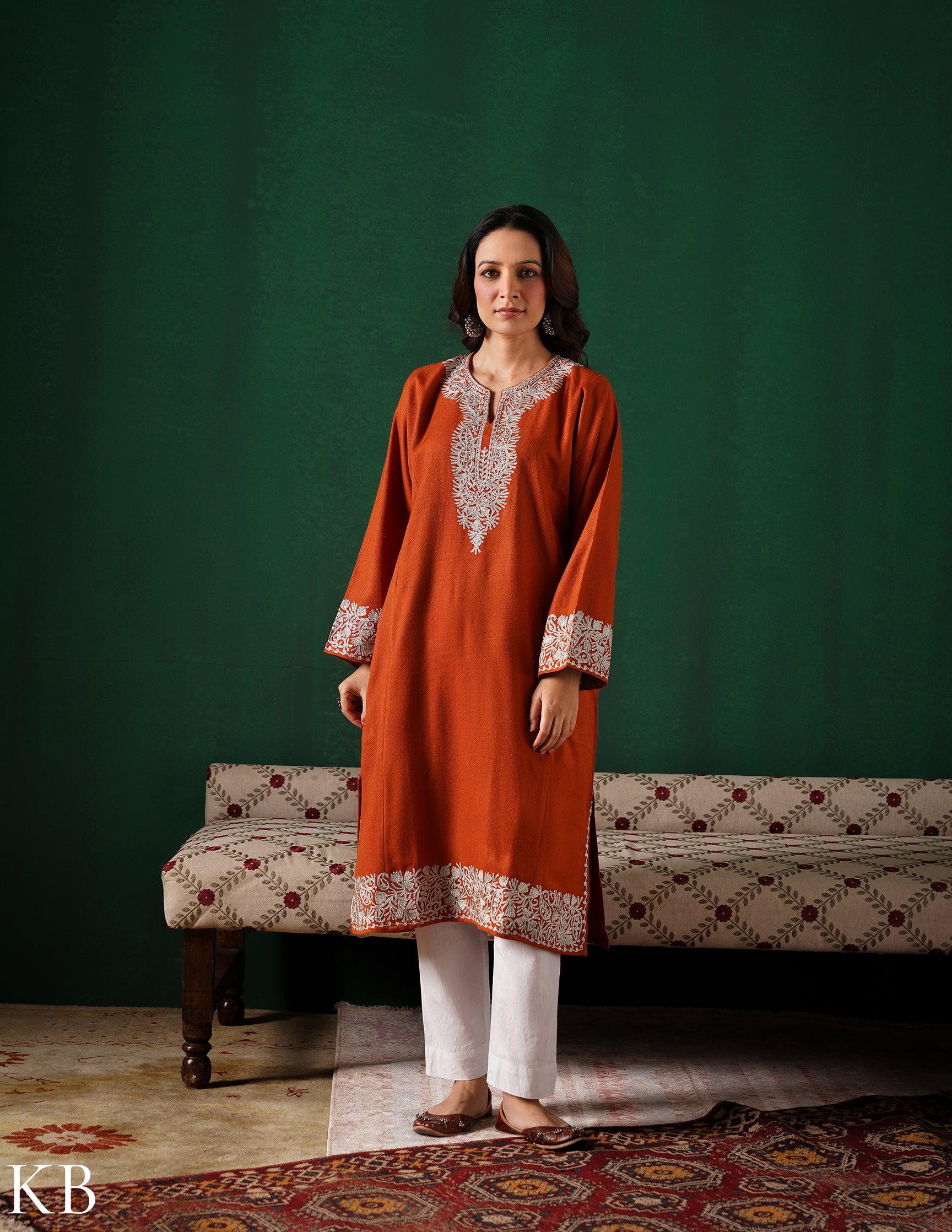 Rang-e-Khizan Rust Paisley Zari Phiran
