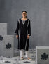 Kashmiri Silver Zari Embroidered Woollen Phiran – Black | Timeless Winter Wear - Kashmir Box