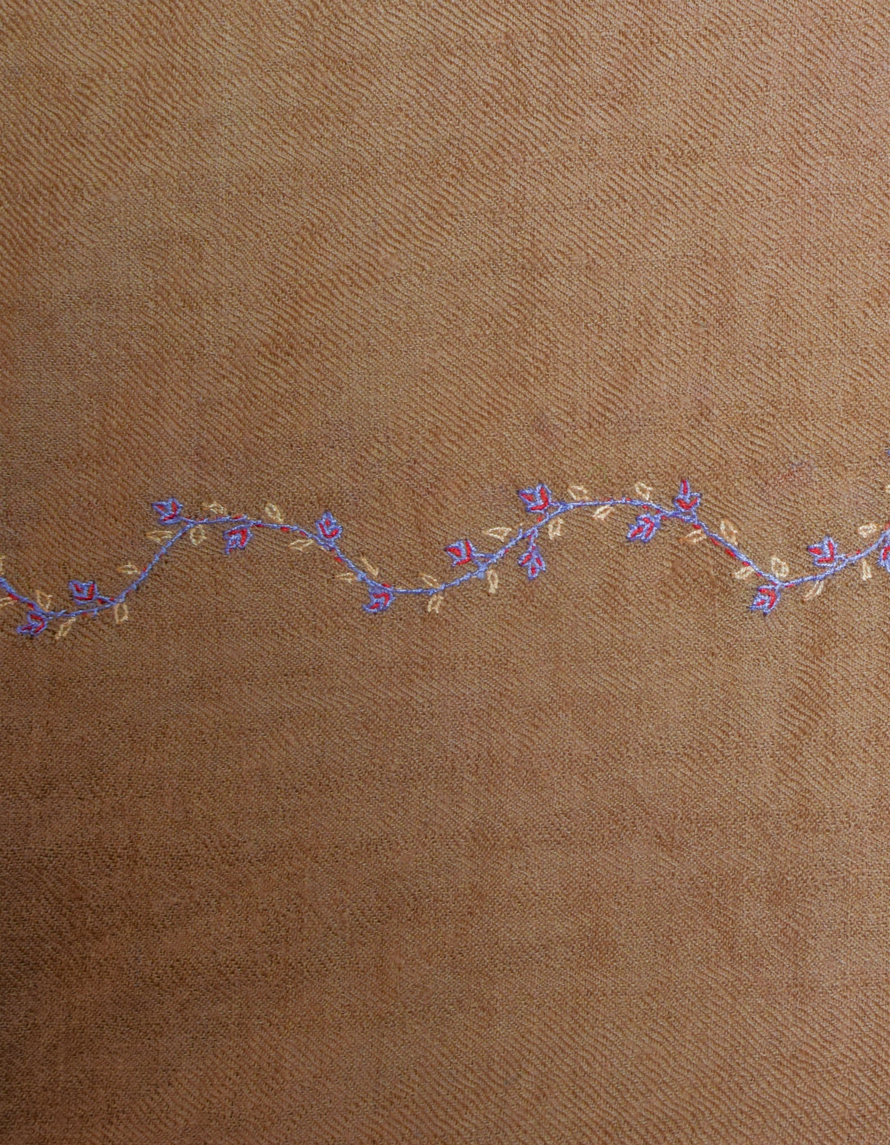 Autumn Brown Handwoven Paisley Embroidered Cashmere Pashmina Stole - Kashmir Box