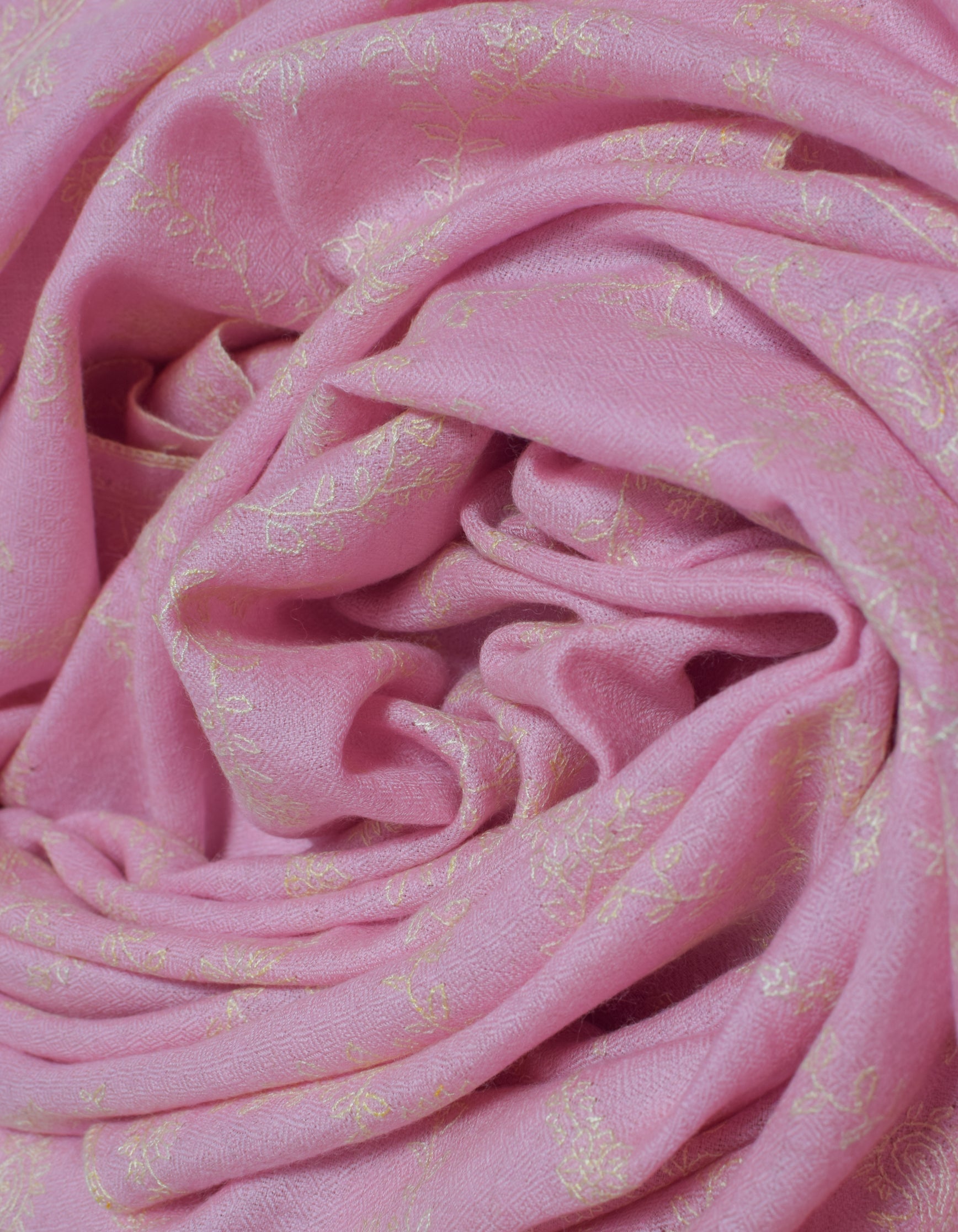 Soft pink Handwoven Jaali Embroidered Cashmere Pashmina Stole