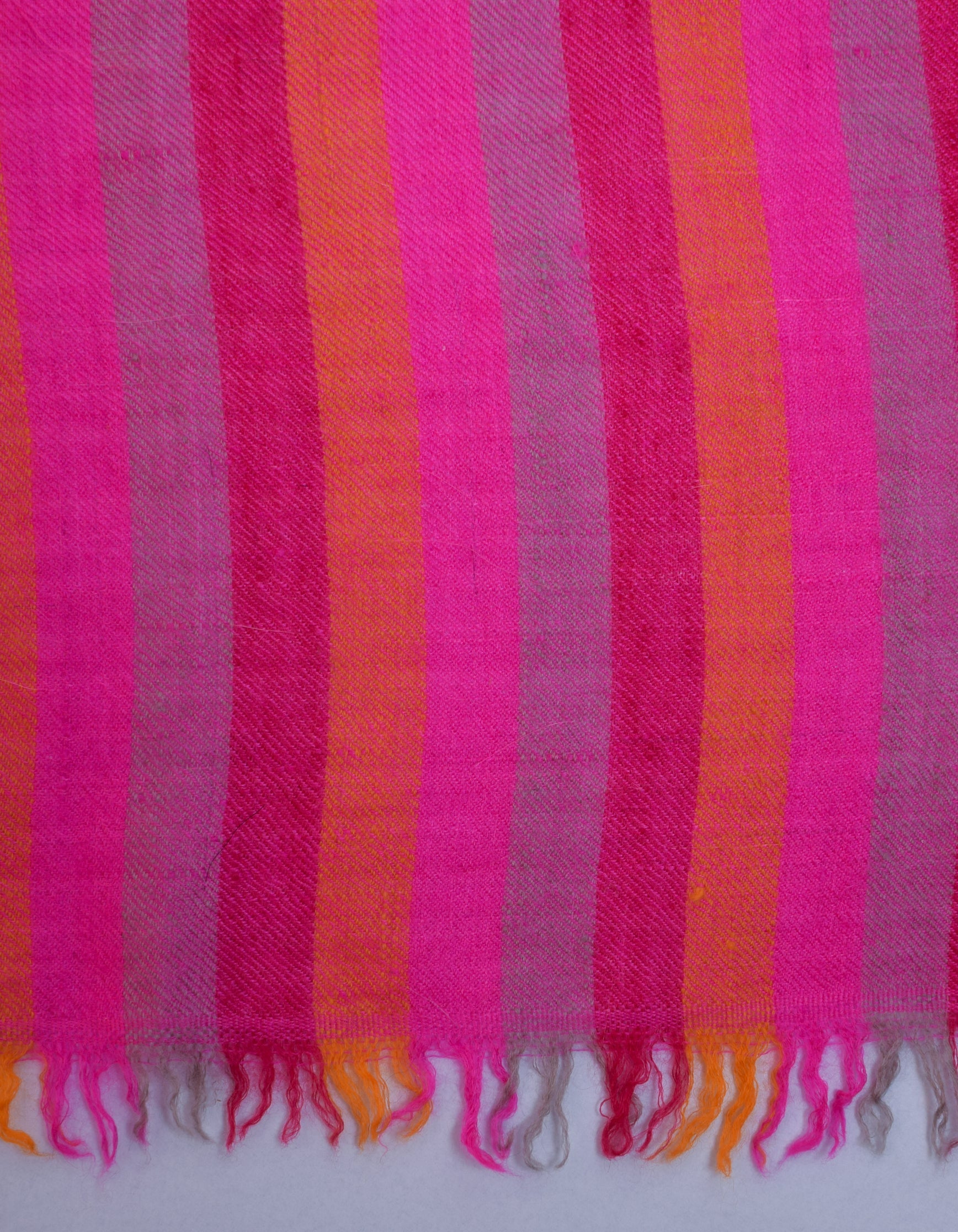 Modern Multicoloured Stripes Handwoven Sozni Embroidered Cashmere Pashmina Stole - Kashmir Box