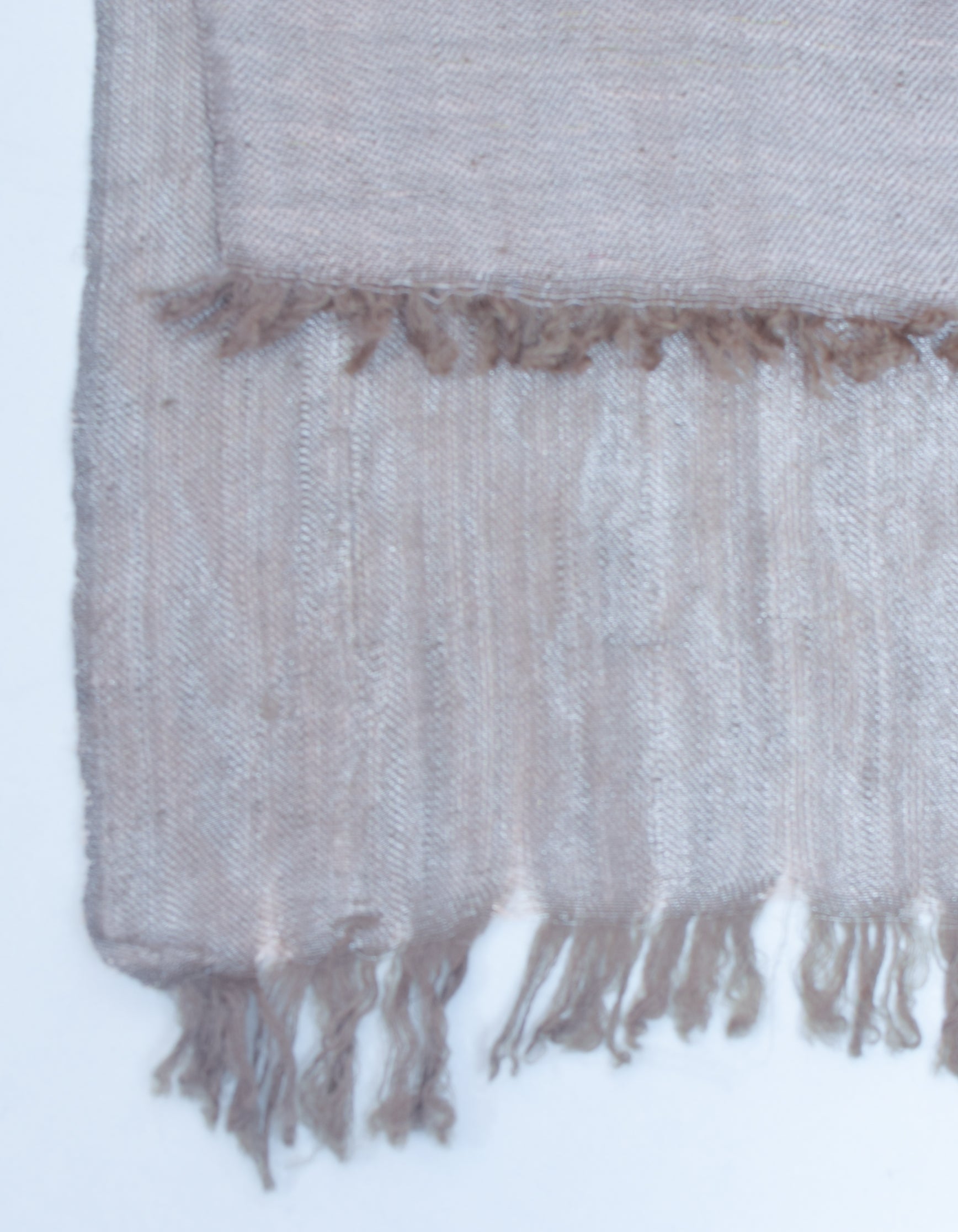 Pastel Pink Metallic Zari Handwoven Reversible Cashmere Pashmina Shawl