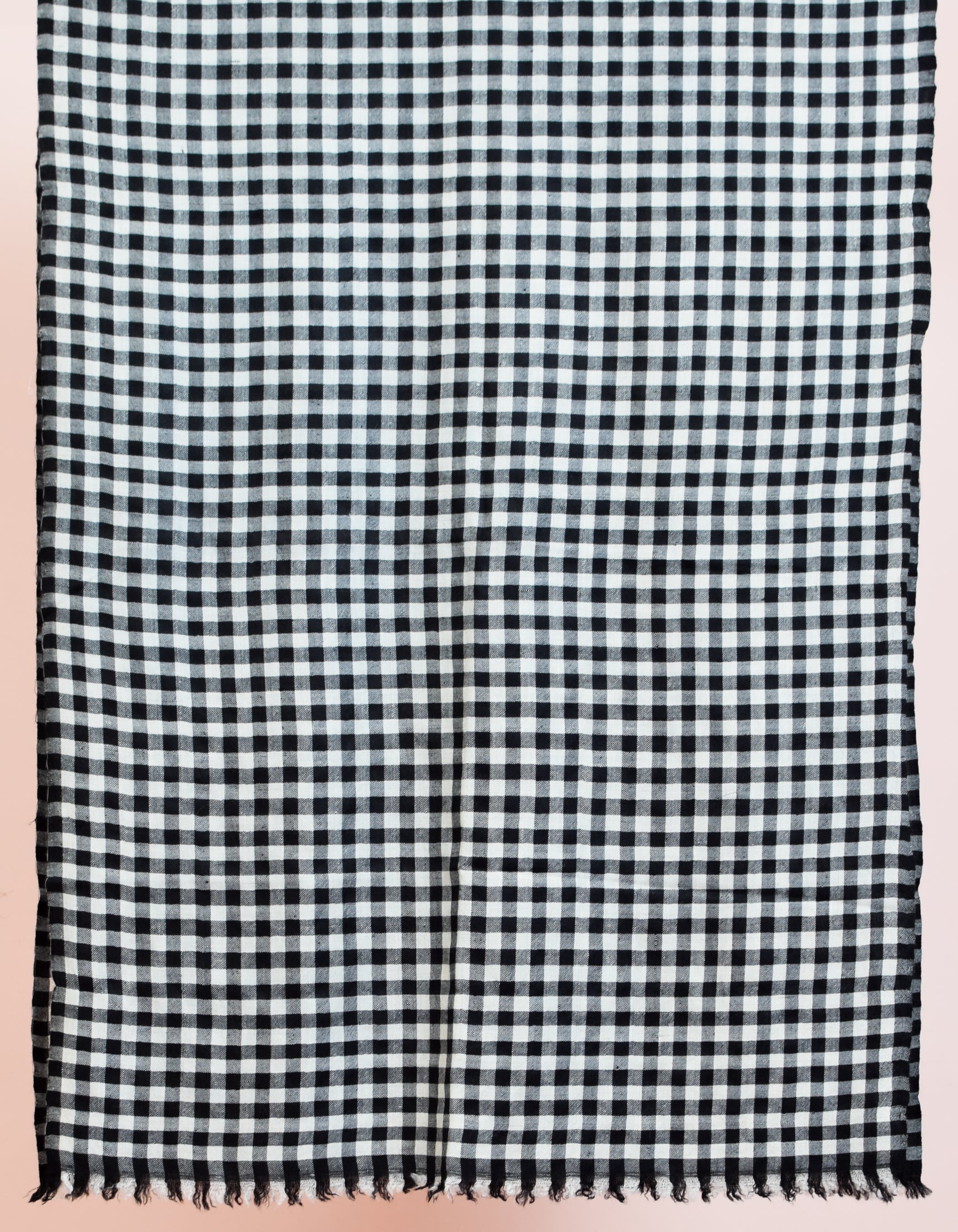 Black Handwoven Multi-Pattern Check Pashmina Stole - Kashmir Box