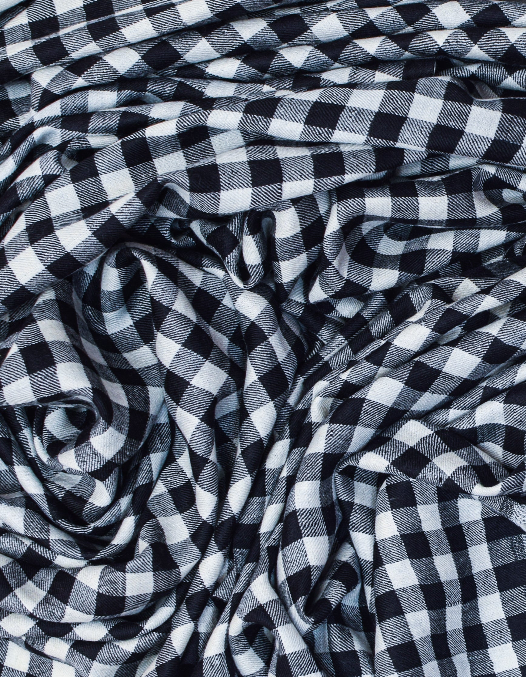 Black Handwoven Multi-Pattern Check Pashmina Stole - Kashmir Box