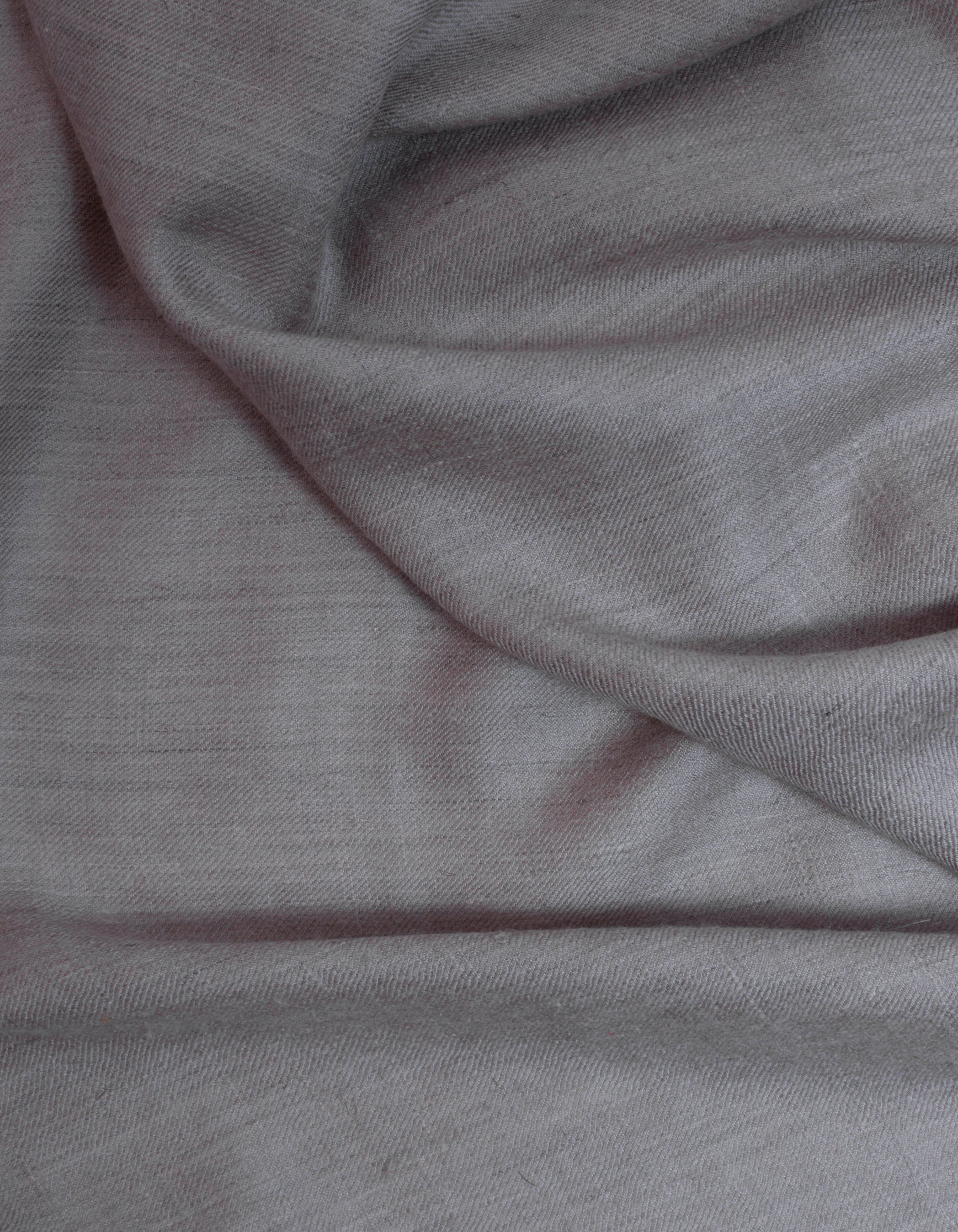 Natural Pastel Grey Handwoven Border Sozni Embroidered Cashmere Pashmina Shawl