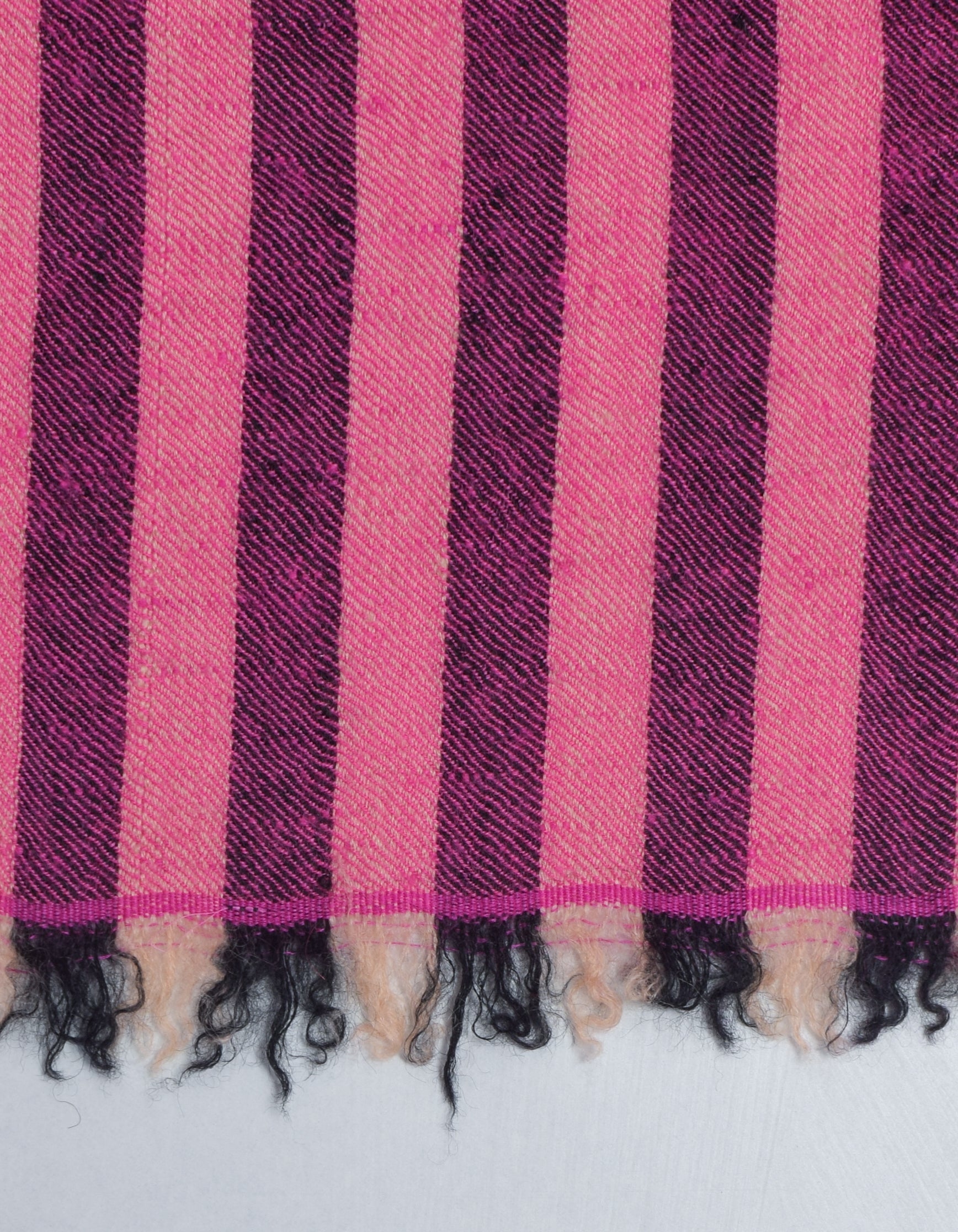 Modern Navy Pink Multi-Pattern Check Handwoven Embroidered Cashmere Pashmina Stole - Kashmir Box