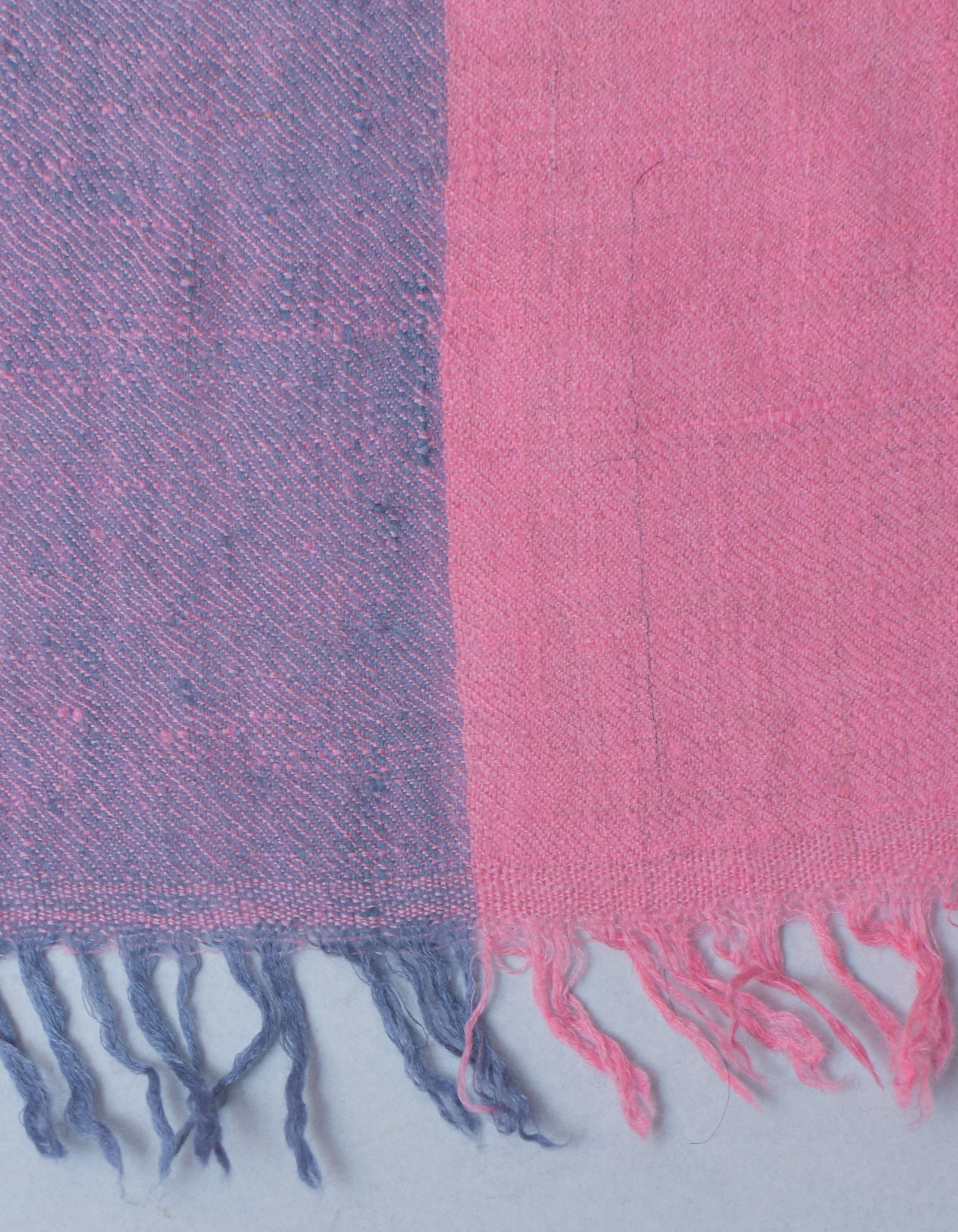 Modern Sozni Embroidered Handwoven Pink-Grey Pashmina Stole - Kashmir Box