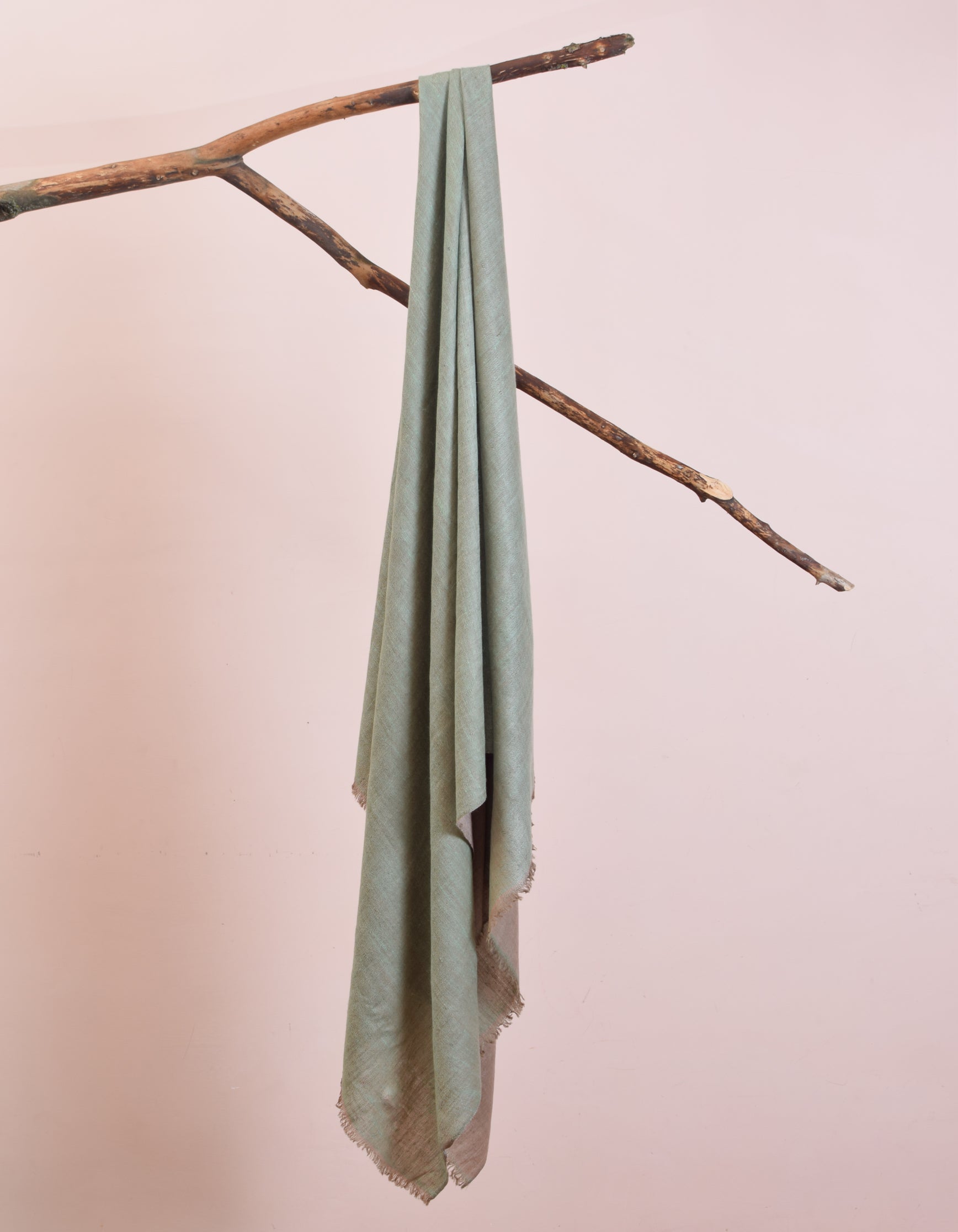 Rose Pink Silver Zari Handwoven Reversible Cashmere Pashmina Shawl - Kashmir Box