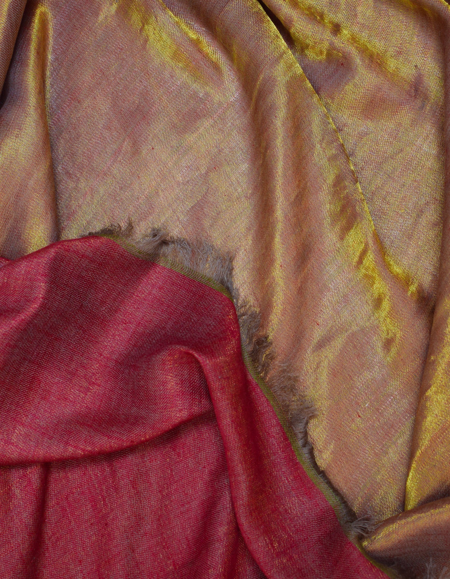 Maroon Gold Zari Handwoven Reversible Cashmere Pashmina Shawl - Kashmir Box