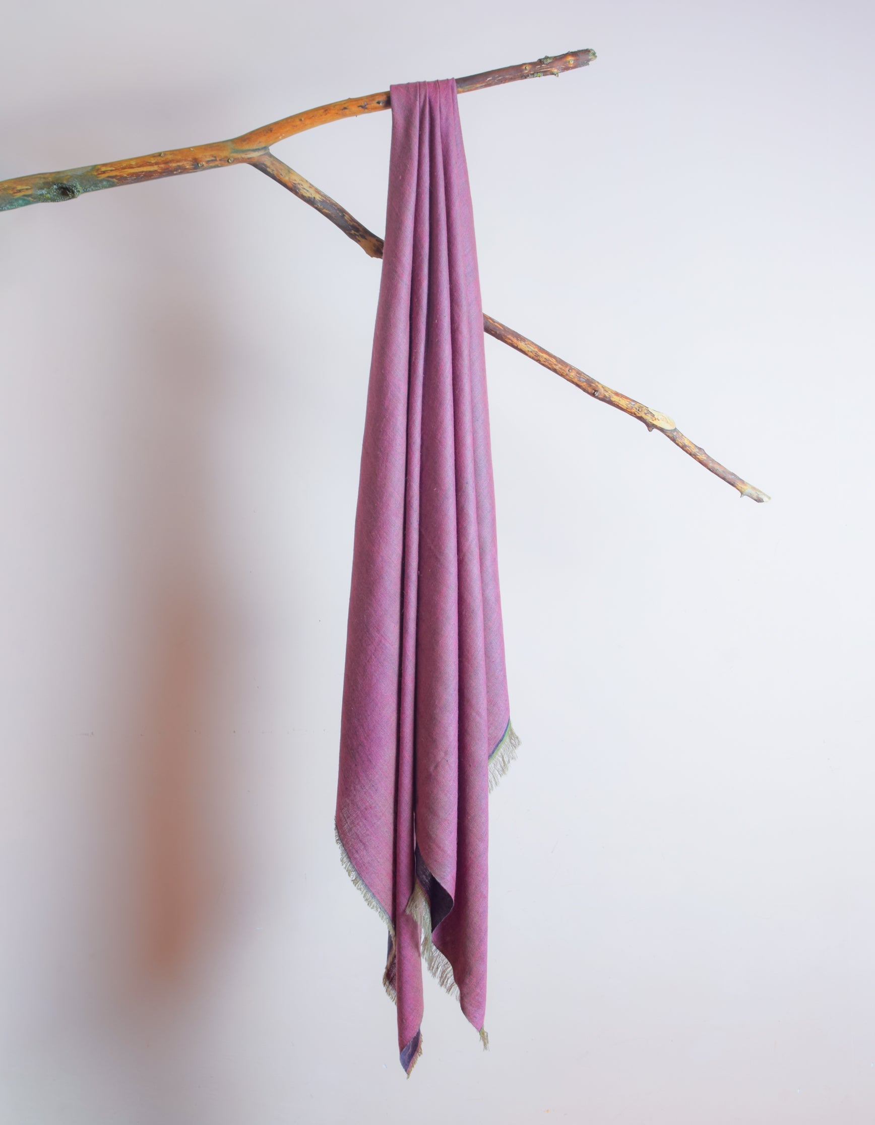 Orchid Blue Handwoven Reversible Cashmere Pashmina Shawl - Kashmir Box