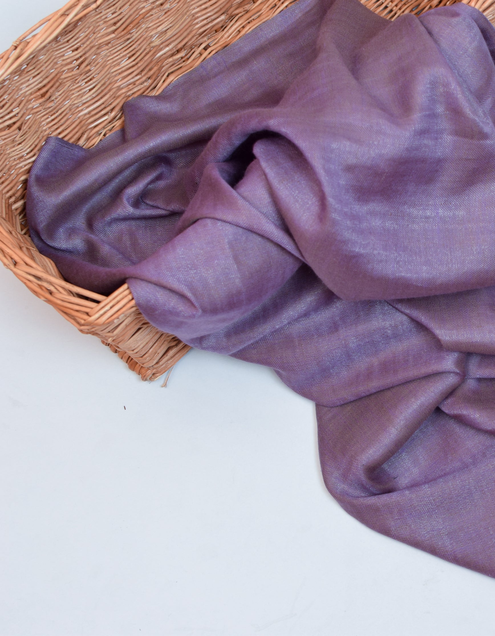 Saffron Silver Zari Handwoven Reversible Cashmere Pashmina Shawl - Kashmir Box