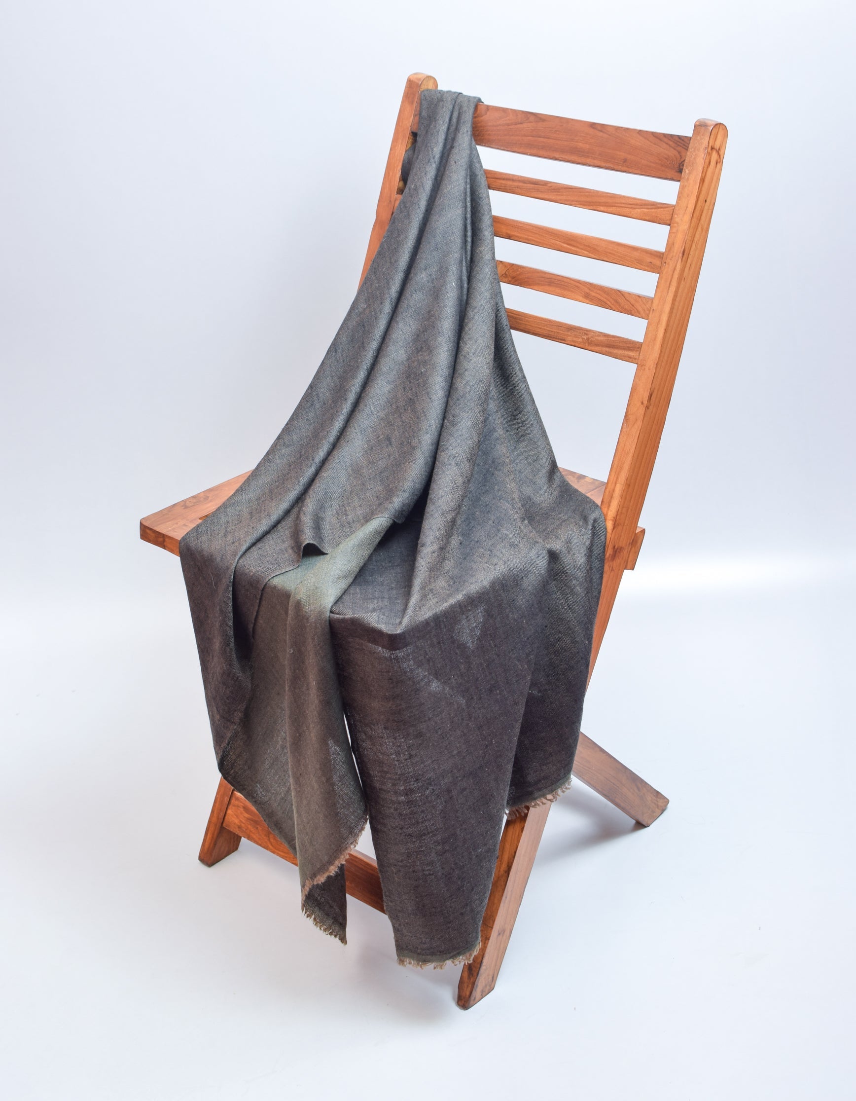 Black Olive Handwoven Reversible Cashmere Pashmina Shawl - Kashmir Box