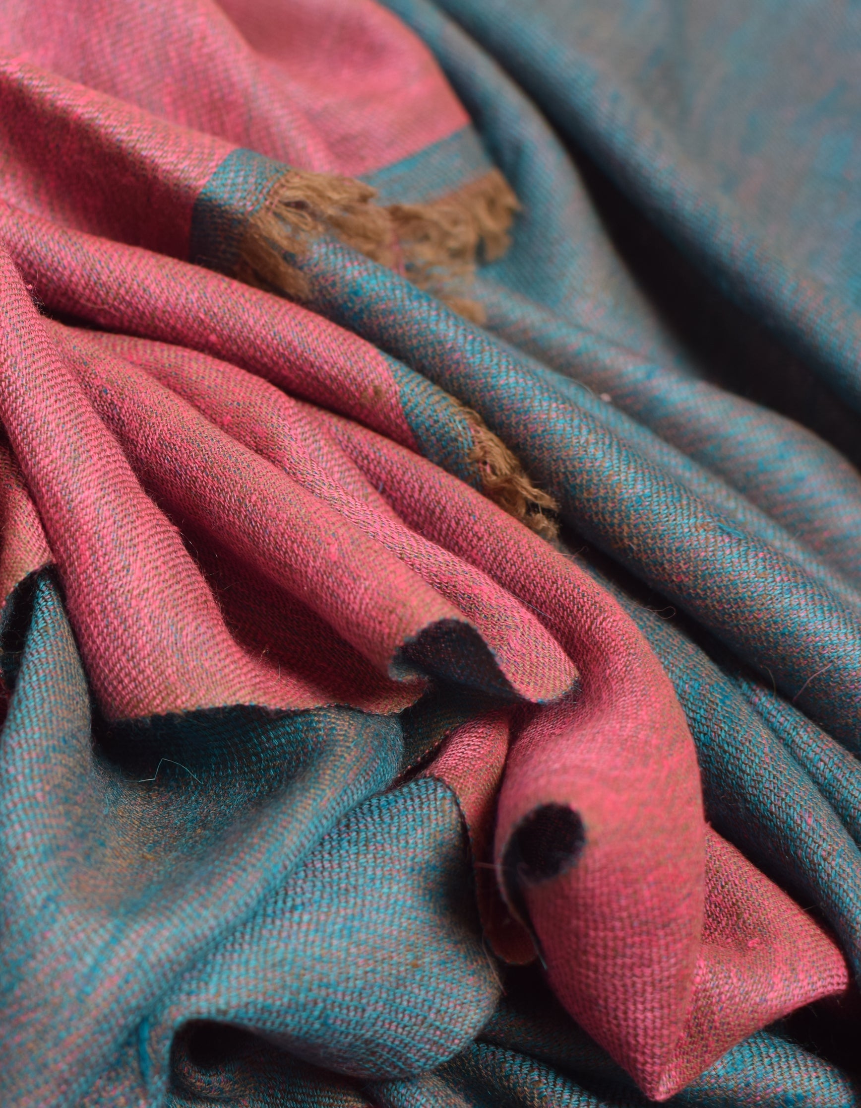 Eastern Pink Handwoven Reversible Cashmere Pashmina Shawl - Kashmir Box
