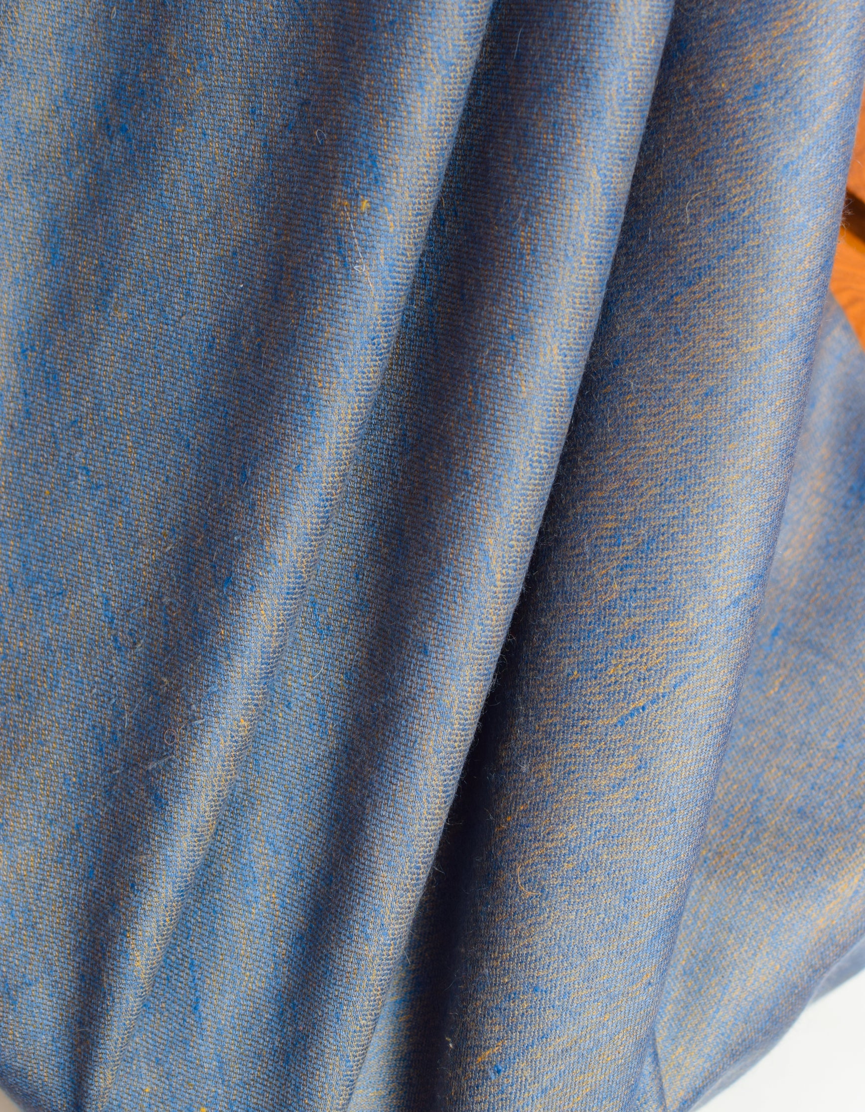 Kashmir-Blue Mustard Handwoven Reversible Cashmere Pashmina Shawl - Kashmir Box