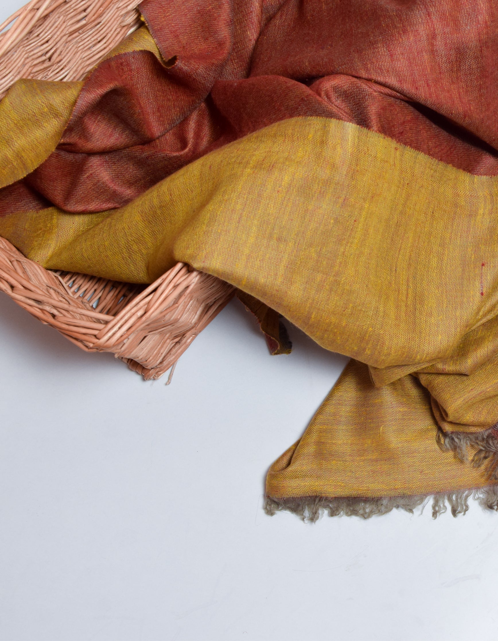 Mustard Tuscan Handwoven Reversible Cashmere Pashmina Shawl - Kashmir Box