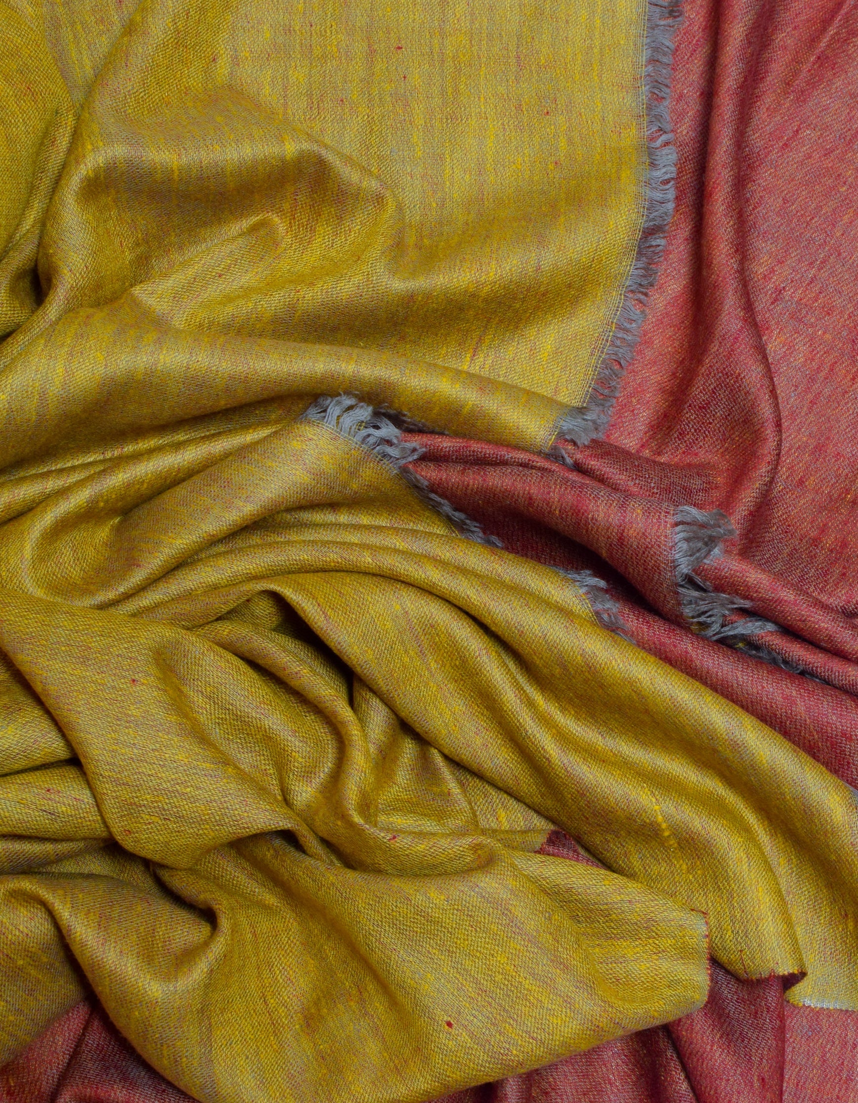 Mustard Tuscan Handwoven Reversible Cashmere Pashmina Shawl - Kashmir Box