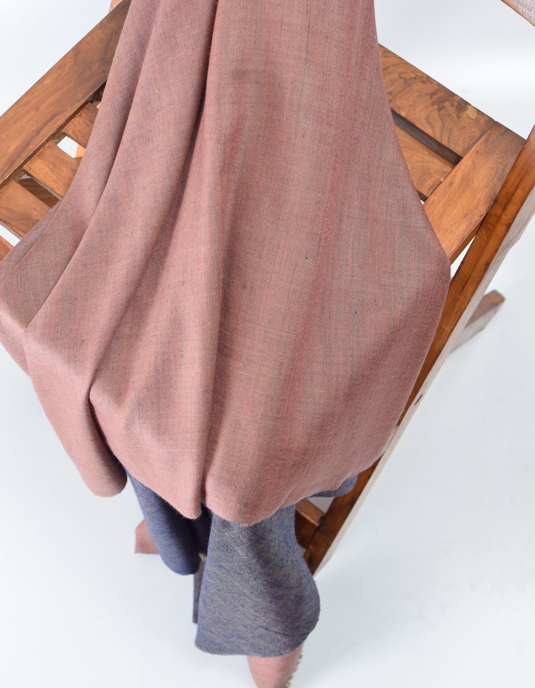 Navy Rose Handwoven Reversible Cashmere Pashmina Shawl - Kashmir Box