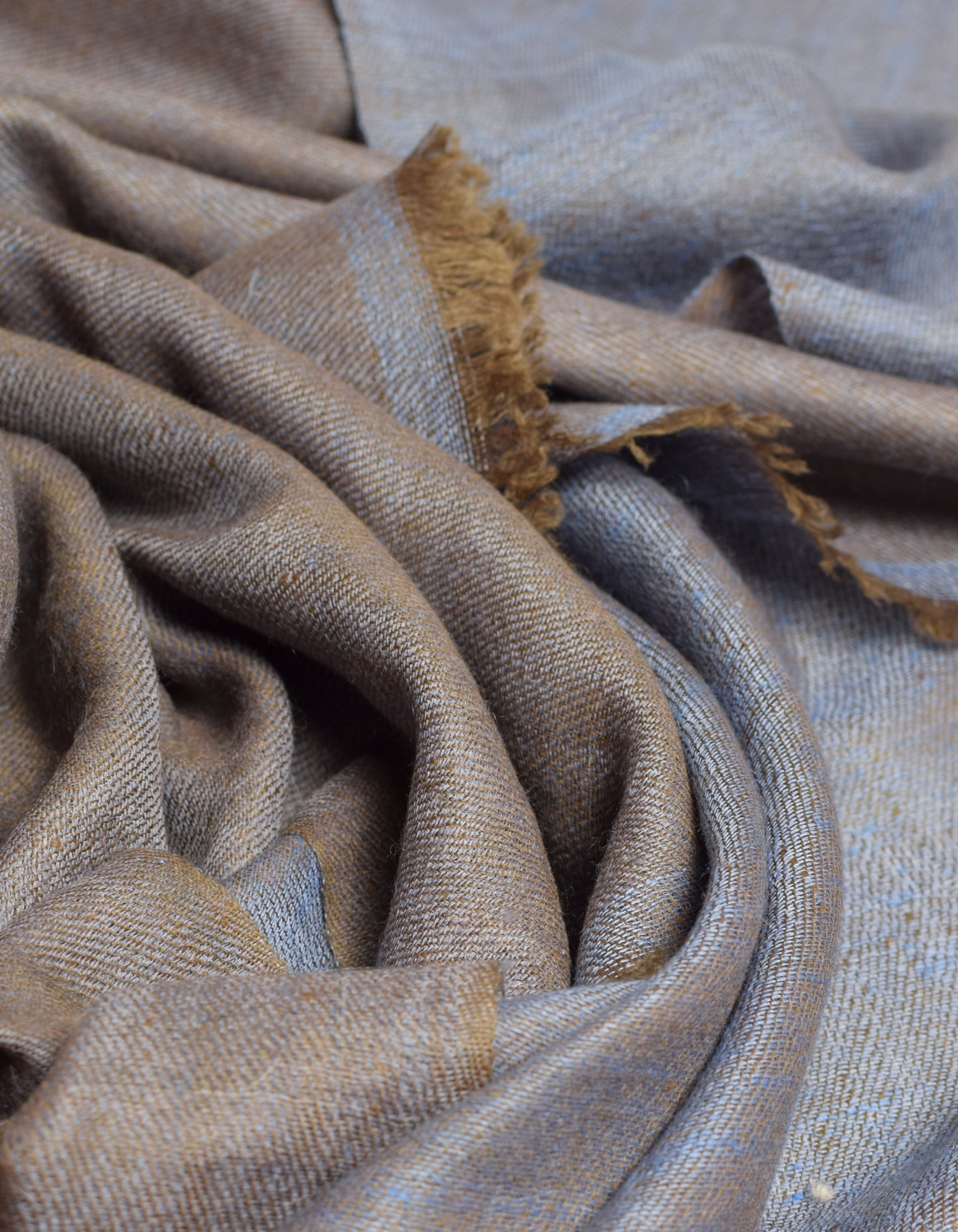 Kashmir Grey Handwoven Reversible Cashmere Pashmina Shawl - Kashmir Box