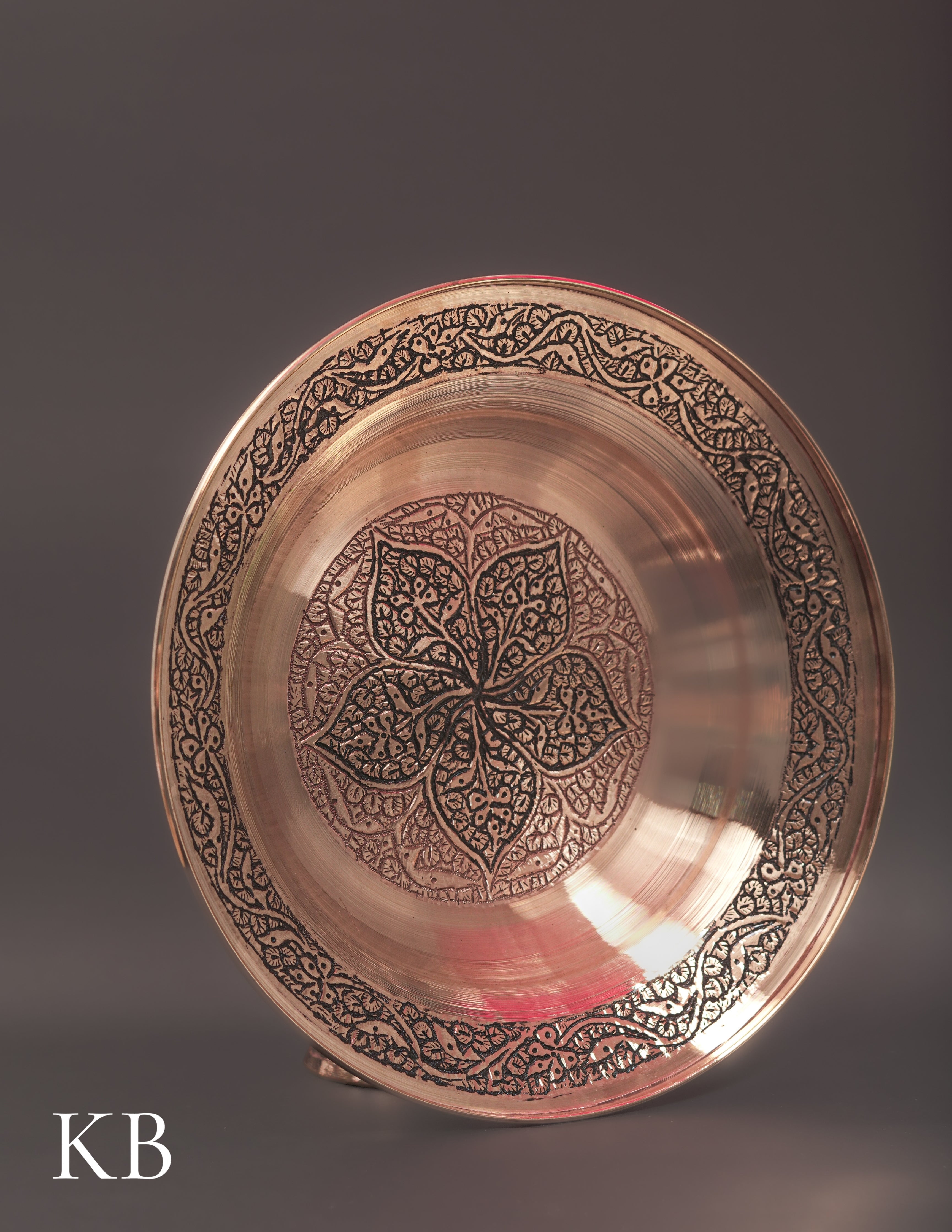 Kashmiri Copperware Plate – Artisan-Made | Handcrafted Heritage
